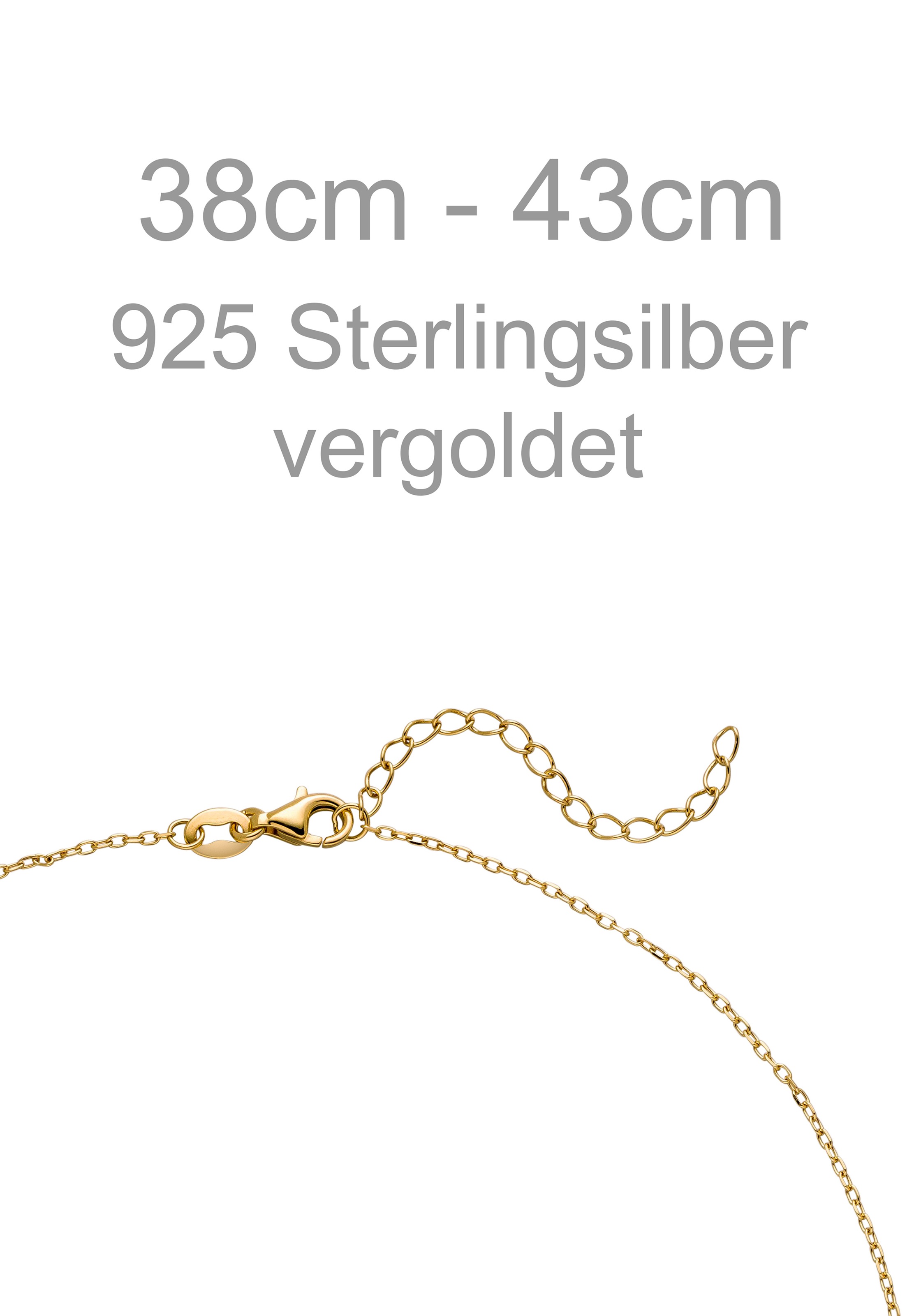 JOBO Kette mit Anhänger »Glaube Liebe Hoffnung« 925 Silber vergoldet 43 cm