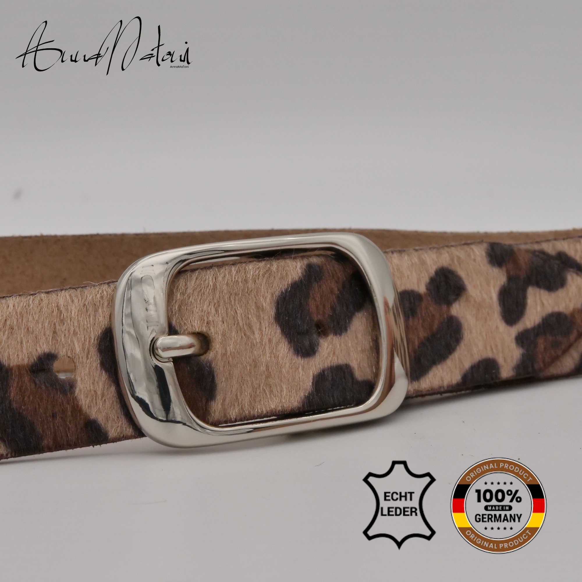 AnnaMatoni Ledergürtel »AnnaMatoni Damen Ledergürtel in hochwertigem Kunstfell in Leo«