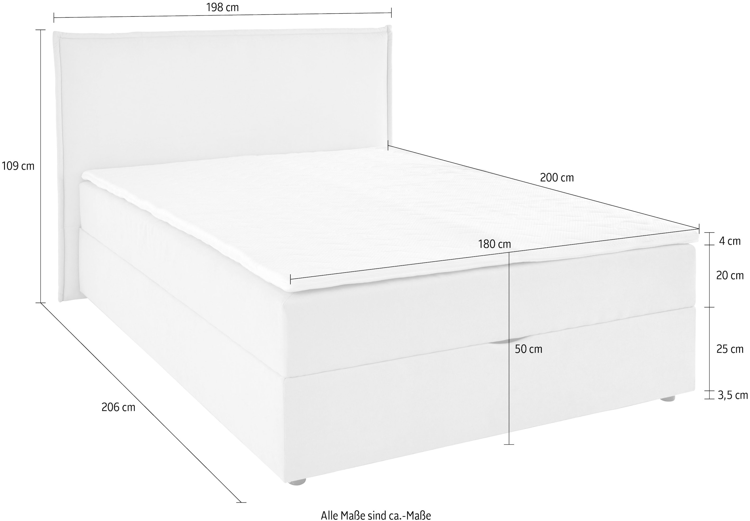 s.Oliver Boxbett »Alissia« Boxbett mit Bettkasten, inkl. Topper