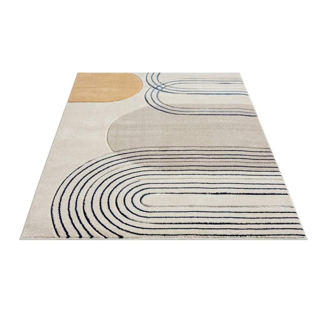 Carpet City Teppich »BONITO7157«, rechteckig, 11 mm Höhe, Flachflor, Hochtief-Muster/ 3D-Effekt, Geo-Muster, für Wohnzimmer