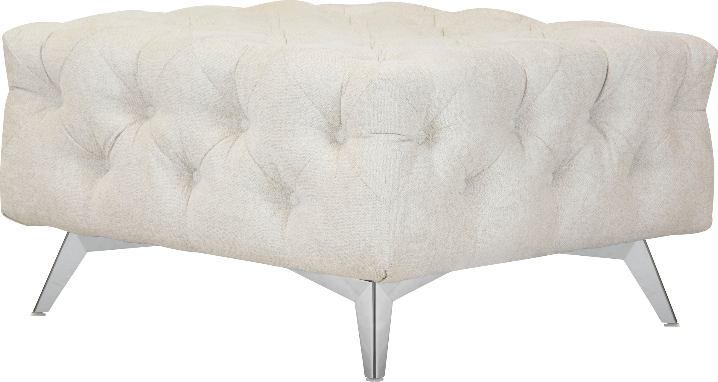 Leonique Polsterhocker »Amaury«, Chesterfield-Optik, Breite 80cm, Fußfarbe wählbar