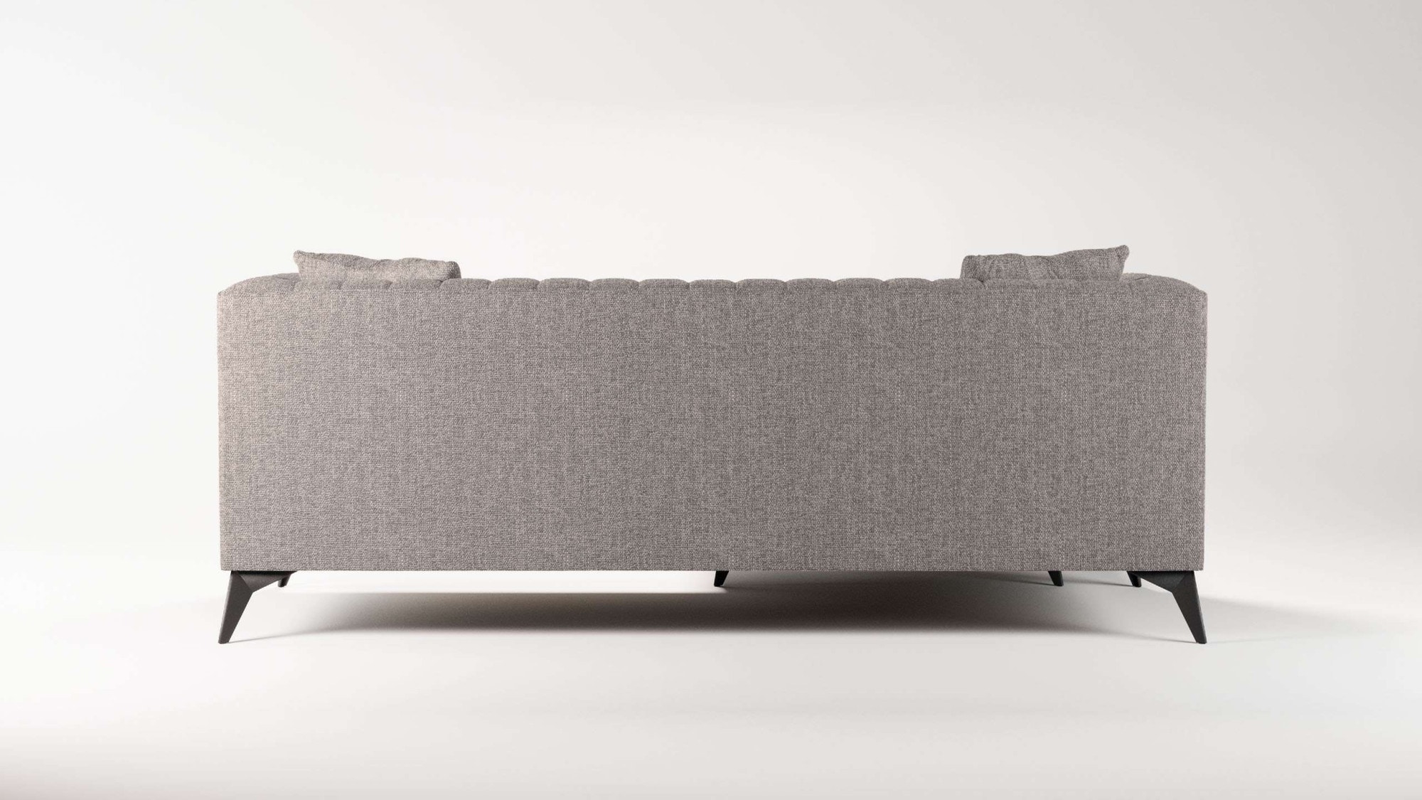 Places of Style Ecksofa »MATTHEW L-Form ideal für kleine Räume, Maße B/T/H: 201/162/74 cm«, elegantes Designsofa, feine Steppung im Rücken, incl. Zierkissen