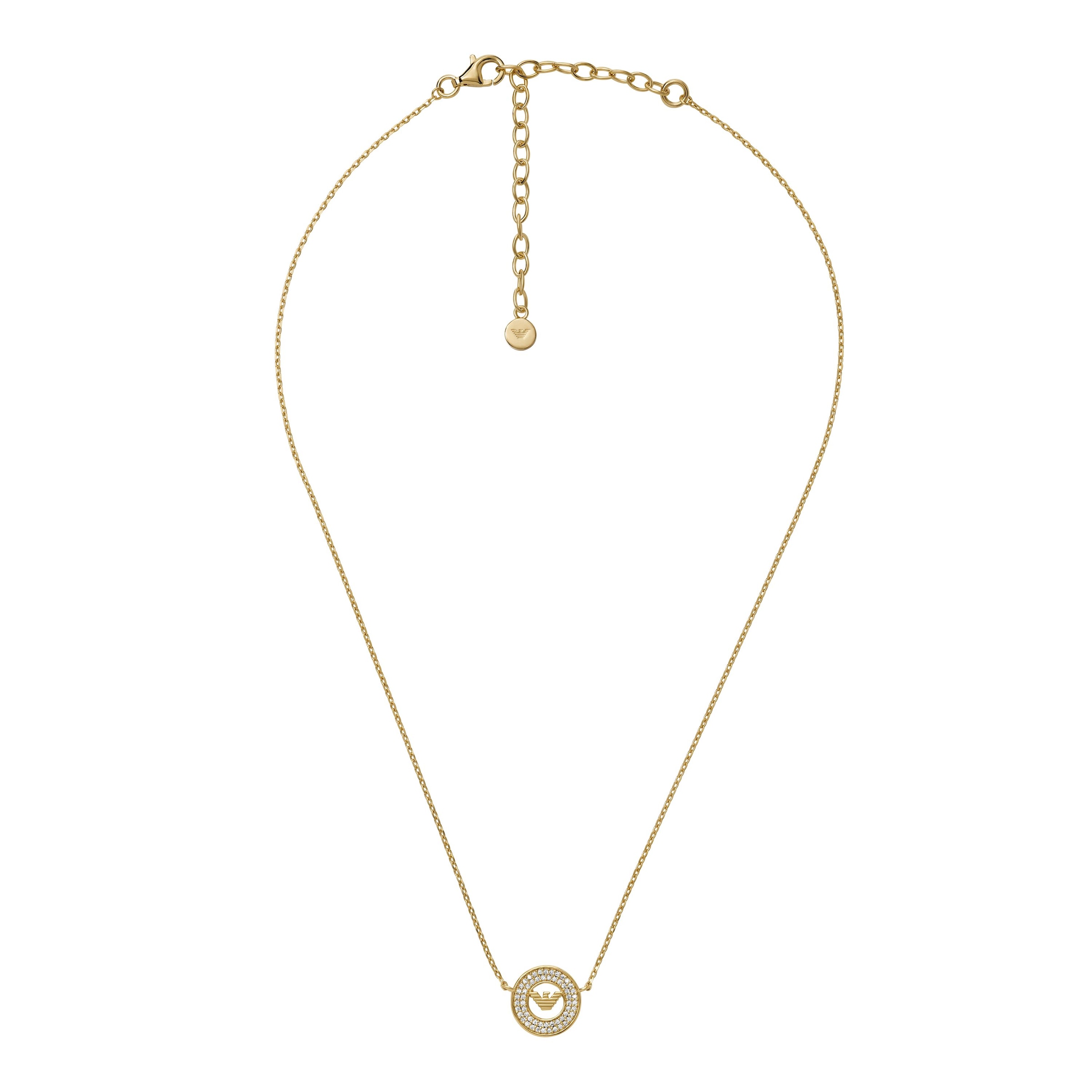 Emporio Armani Kette mit Anhänger »Schmuck Geschenk Silber 925 KEY BASICS EAGLE CORE, EG3585040 EG3628710«, mit Zirkonia (synth.)
