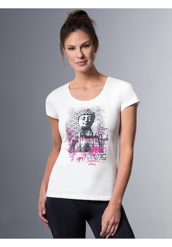 T-Shirt »TRIGEMA T-Shirt Slim Fit mit Buddha-Print«, (1 tlg.)
