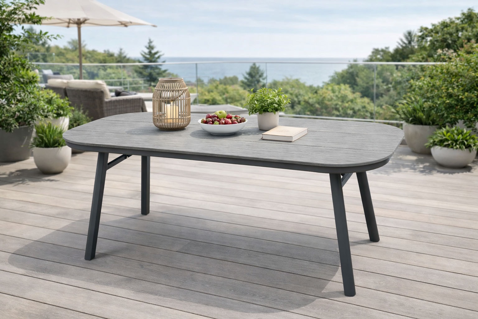 Destiny Garten-Essgruppe »LIMONE SAN MARINO« Set, 5 tlg. Essgruppe 4 Se + Tisch OV 180x90cm anth.