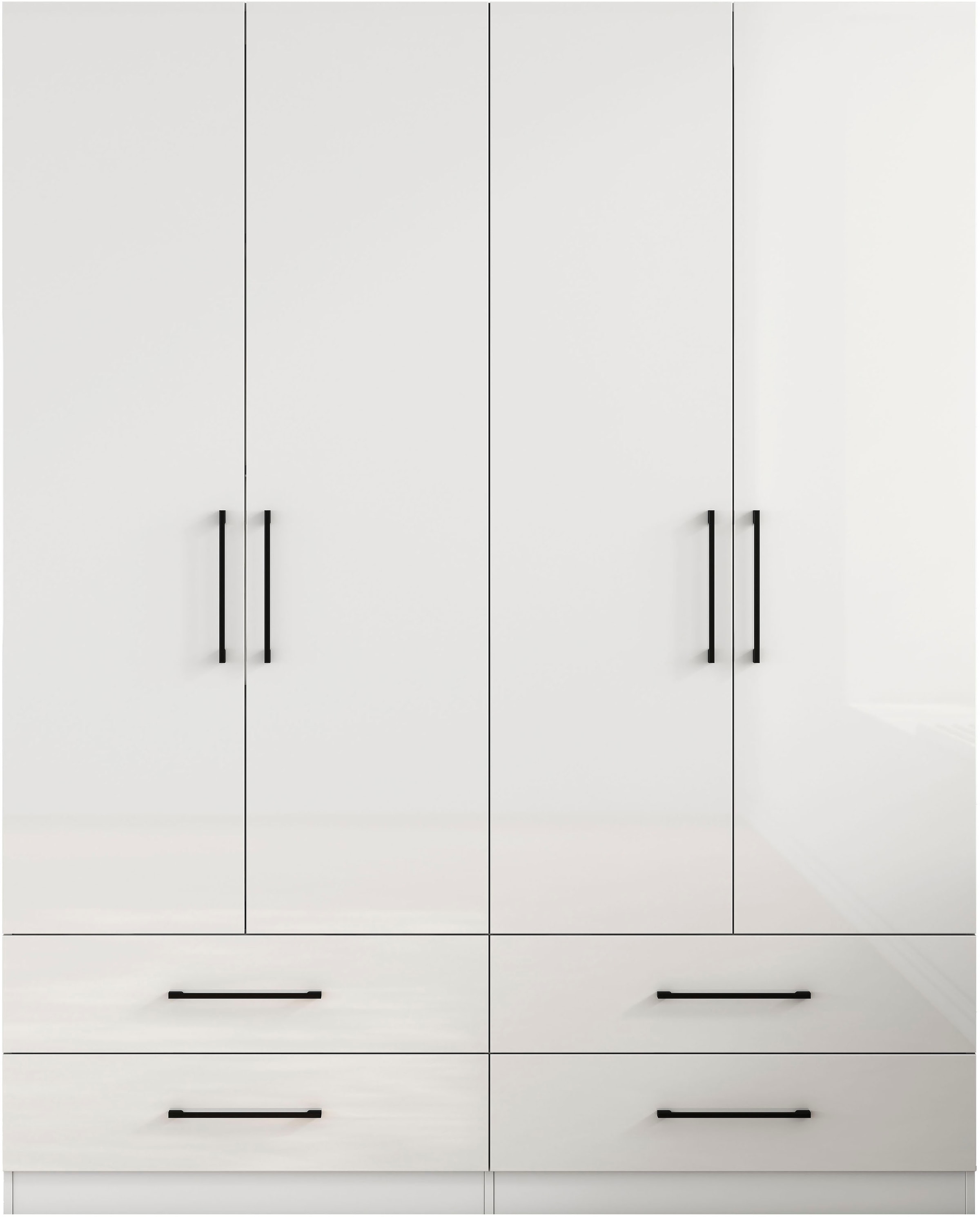 OTTO home Kleiderschrank »Sylt Schlafzimmerschrank Bestseller mit hochglänzenden Fronten«, (Drehtürenschrank mit 4 Schubladen und 4 Türen), Schrank in Breite 160 mit viel Stauraum