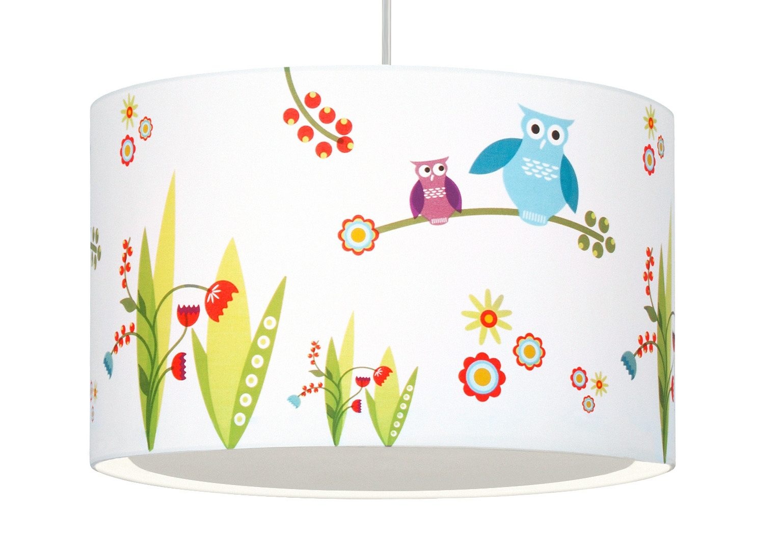 Brilliant Pendelleuchte »Birds«, 1 flammig-flammig, 100 cm Höhe, weiß/bunt, Metall/Textil, E27 max. 60W, dimmbar, bunt