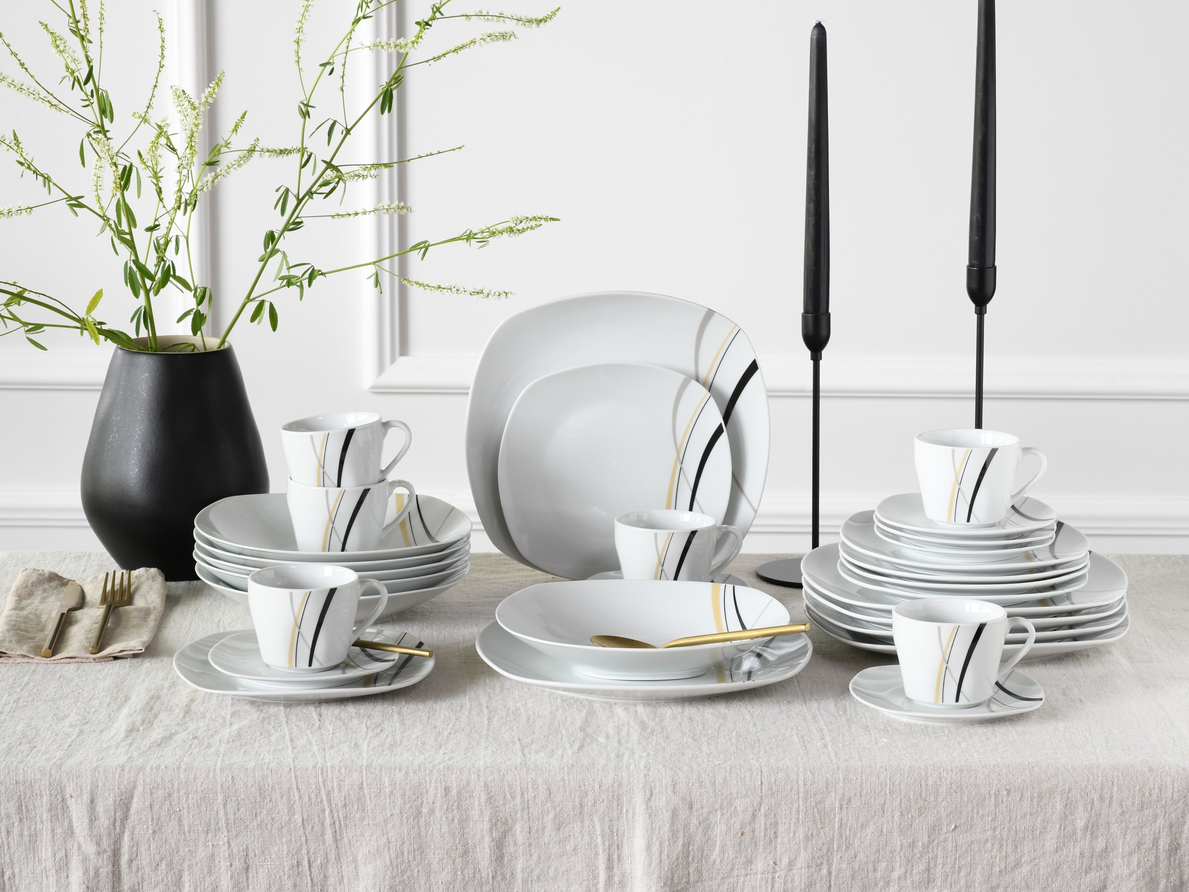 CreaTable Kombiservice »Square City Line, Kombi-Service 30-tlg«, (Set, 30 tlg.), Moderner Urban Style