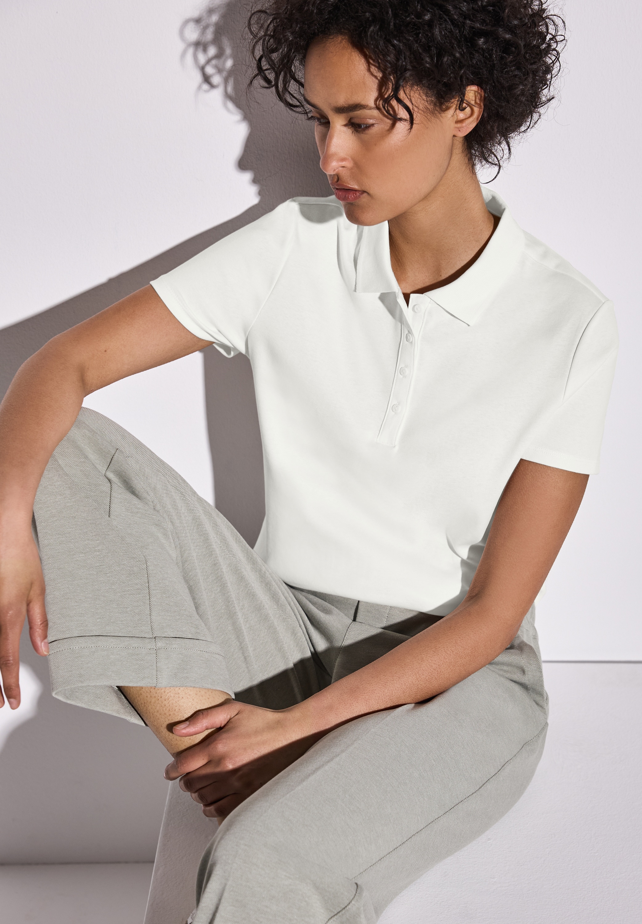 STREET ONE Poloshirt, mit Ripsstruktur