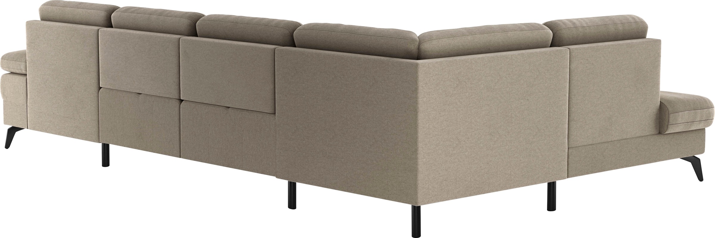 sit&more Wohnlandschaft »Morris U-Form, inkl. Sitztiefenverstellung«, wahlweise mit Armteilverstellung, Bettfunktion & Bettkasten
