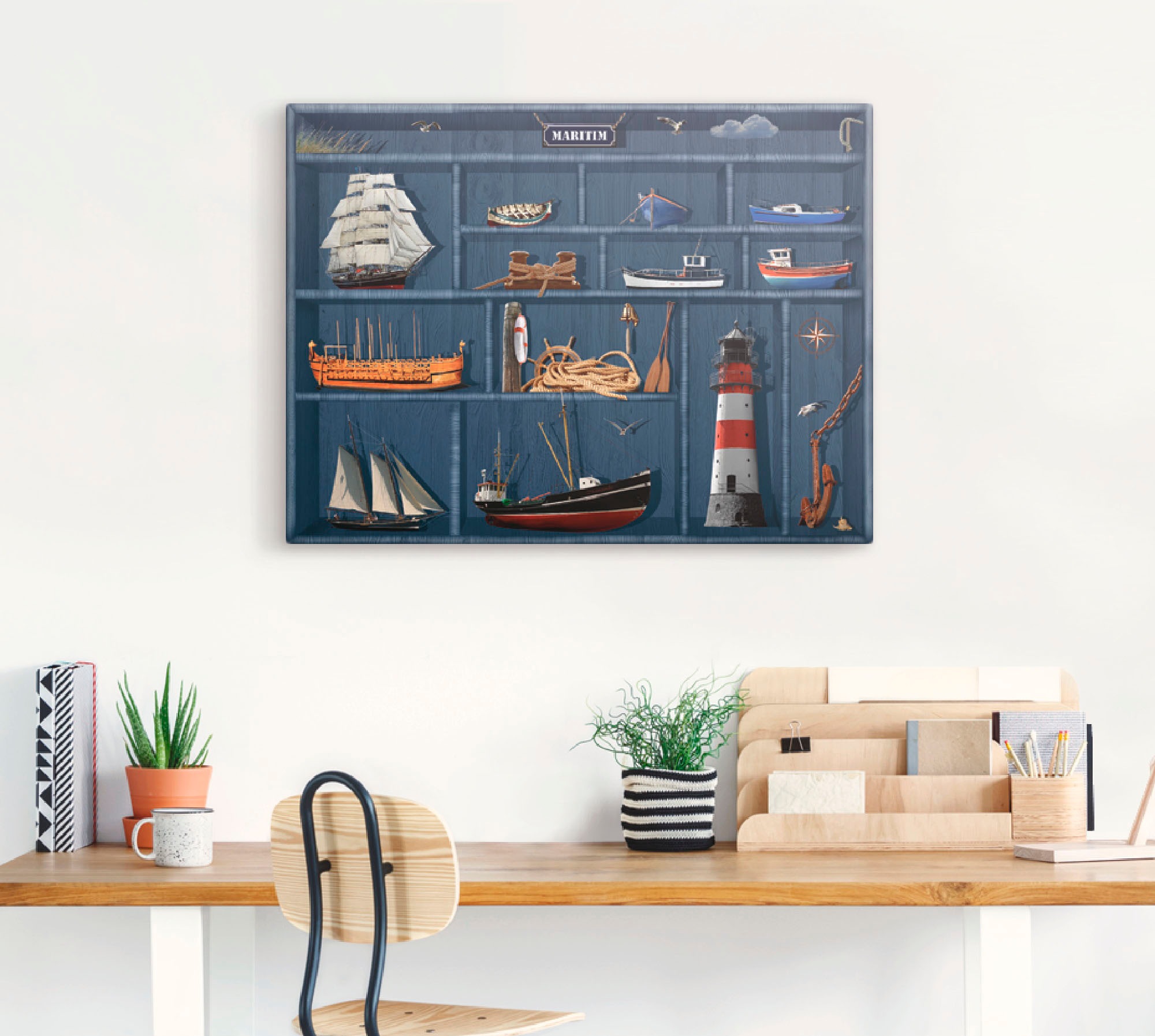 Artland Wandbild "Der maritime Setzkasten", Arrangements, (1 St.), als Lein günstig online kaufen