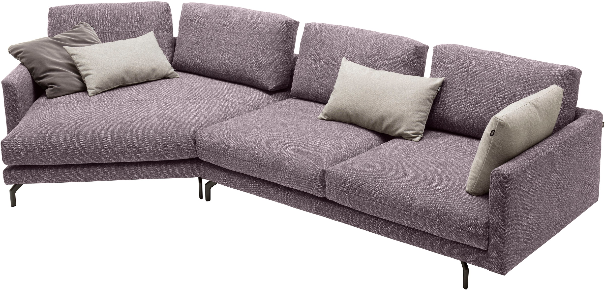 Wohnlandschaft "CR.414 mit Kuschelecke für Wohlfühlkomfort", lila (purpurviolett, steingrau), B:353cm H:91cm T:175cm, CREATION BY ROLF BENZ, Sofas, Wohnlandschaft, Wahlweise aus Leder oder Chenille 3