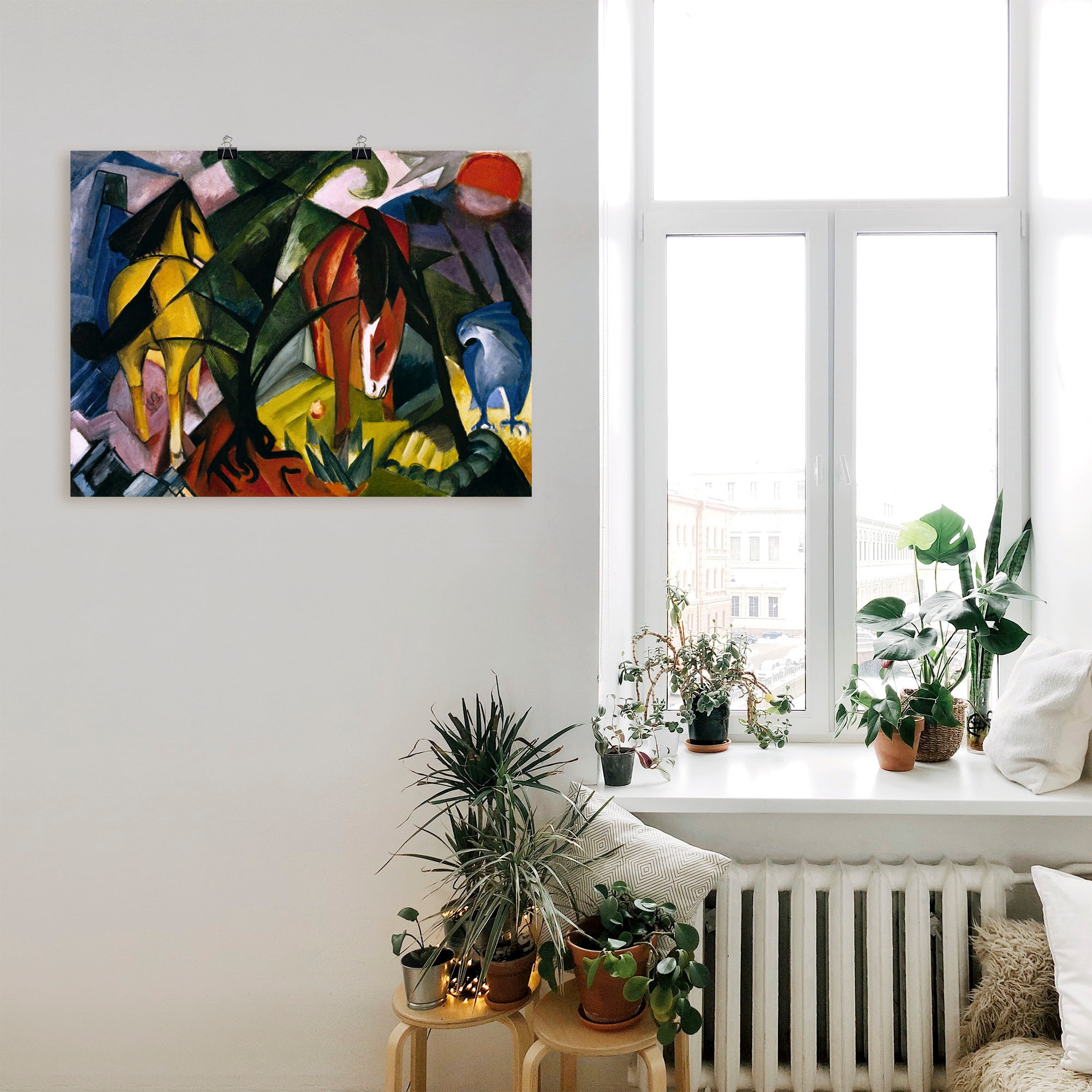 Artland »Pferde und Adler. 1912« Haustiere 1 Stk. tlg. als Leinwandbild, Poster in verschied. Größen