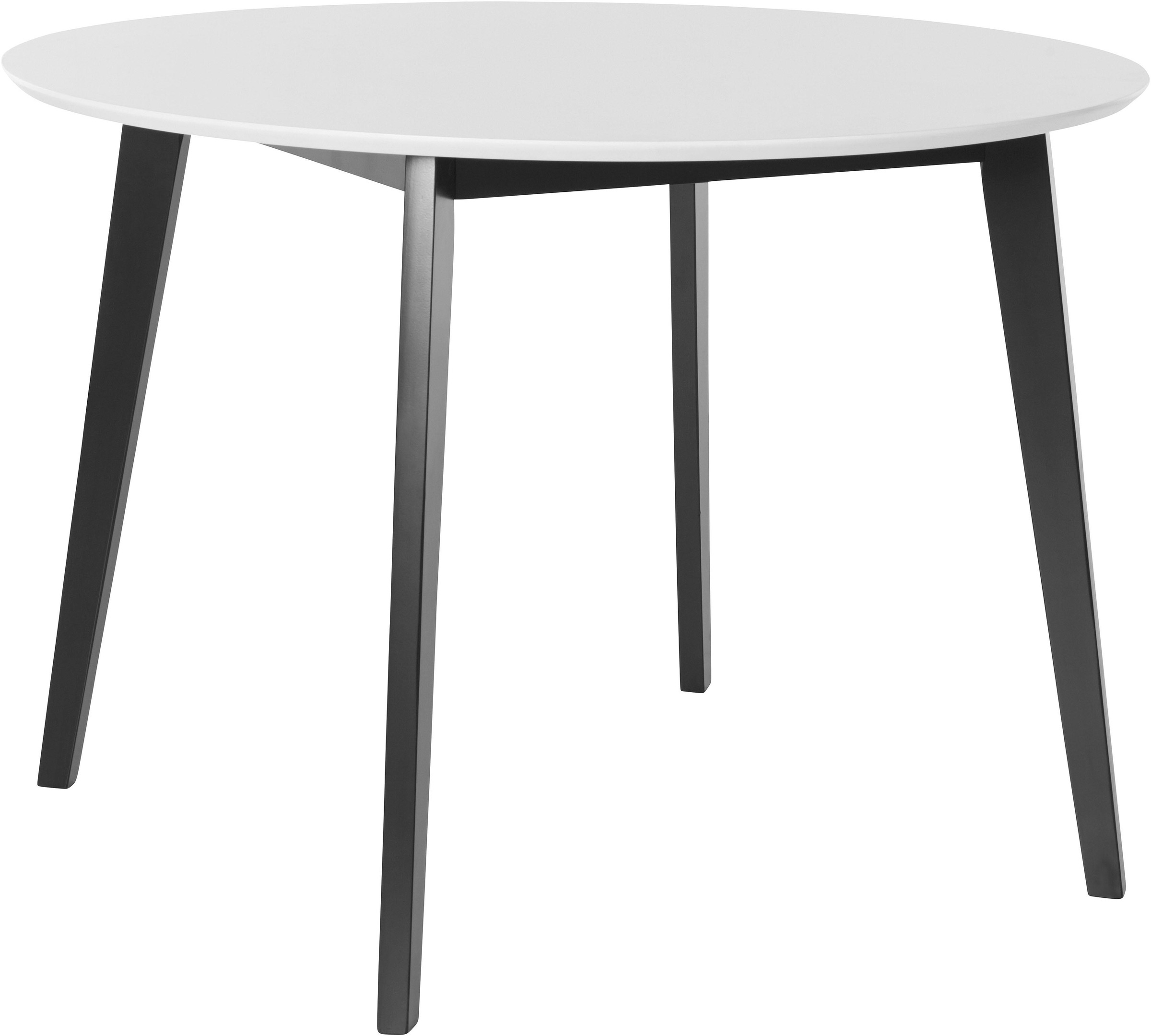 Preisvergleich für OTTO home Esstisch Cody Esstisch, Küchentisch, OTTOs Choice, Beine aus Massivholz, runde MDF-Tischplatte, in 2 Farbvarianten, BxHxT 105x105x76 cm, in der Farbe Schwarz, aus Mdf
