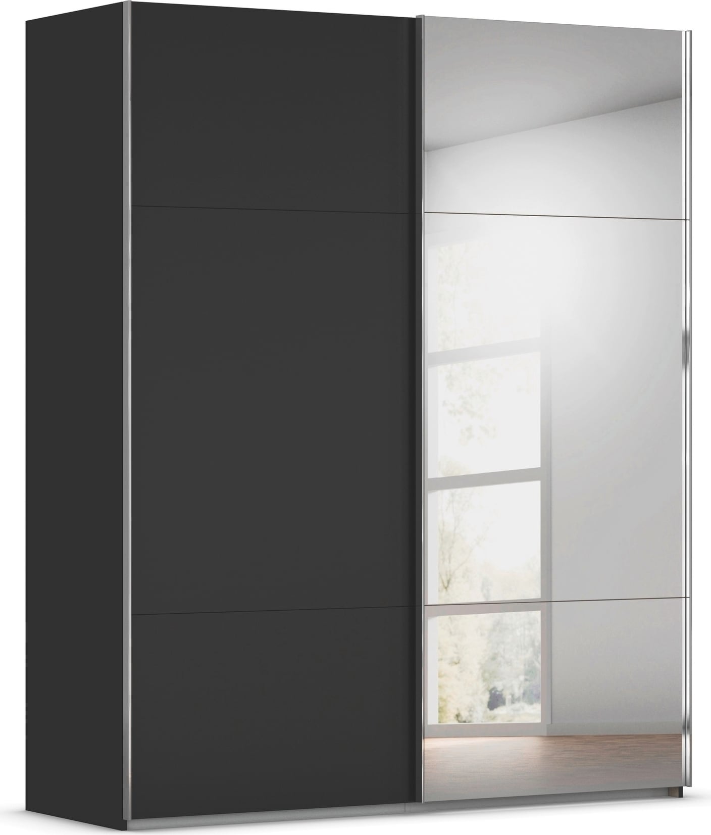 rauch Schwebetürenschrank "Kleiderschrank Schrank Garderobe Schlafzimmerschrank CONTIDO" 3 verschiedene Ausstattungen BASIC/CLASSIC/PREMIUM (inkl. SOFT-CLOSE), aus hochwertigem Material in 6 Breiten 2 Griff-Farben MADE IN GERMANY