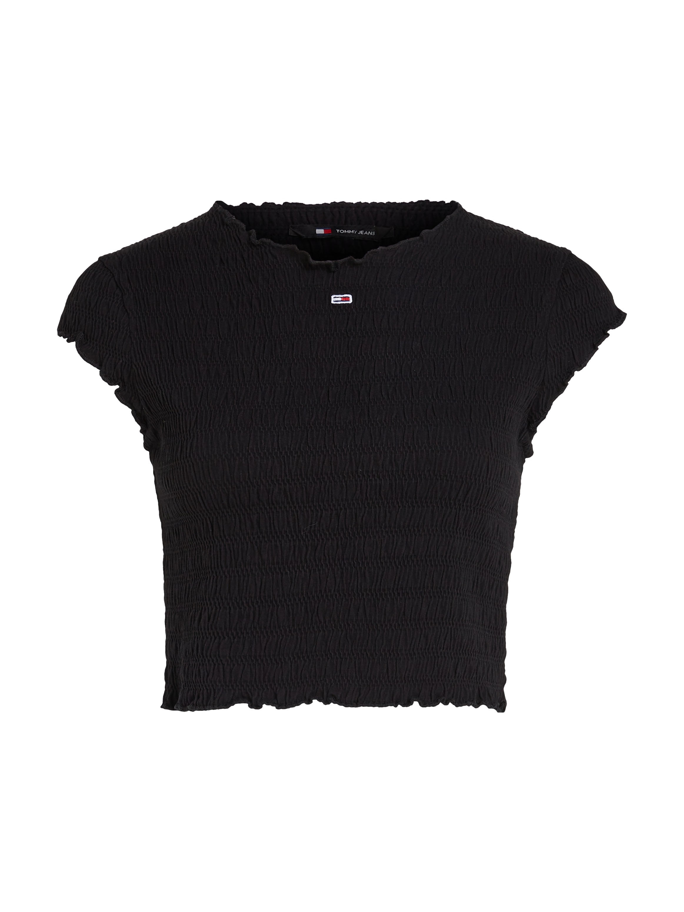 Tommy Jeans Rundhalsshirt »TJW SLIM SMOCK TEE« allover gesmokt