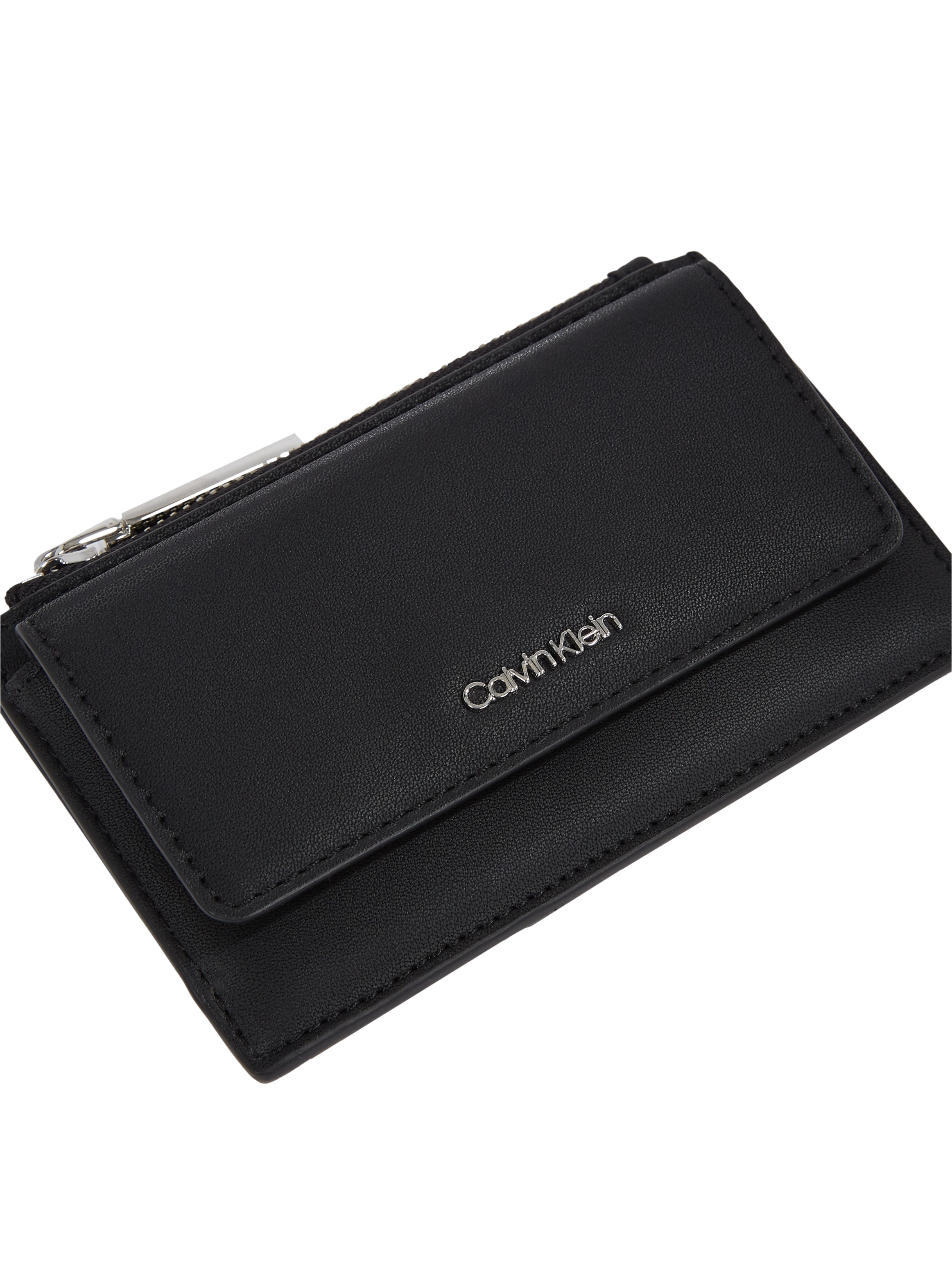Calvin Klein Geldbörse »CK MUST ZIP FLAP CARDHOLDER«, Geldbeutel, Portemonnaie mit CK-Metall-Logo
