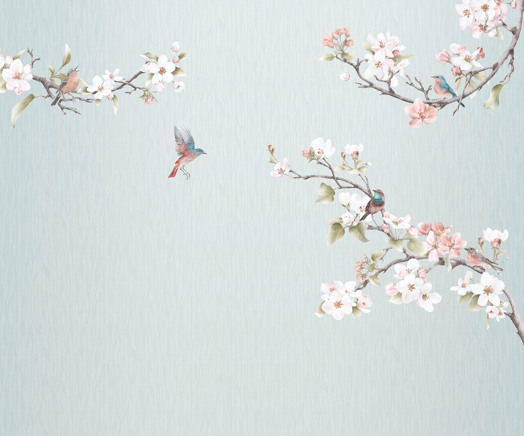 Komar Fototapete »Digitaldruck Vlies - Apple Blossom - Größe 300 x 250 cm«, bedruckt, Wohnzimmer, Schlafzimmer