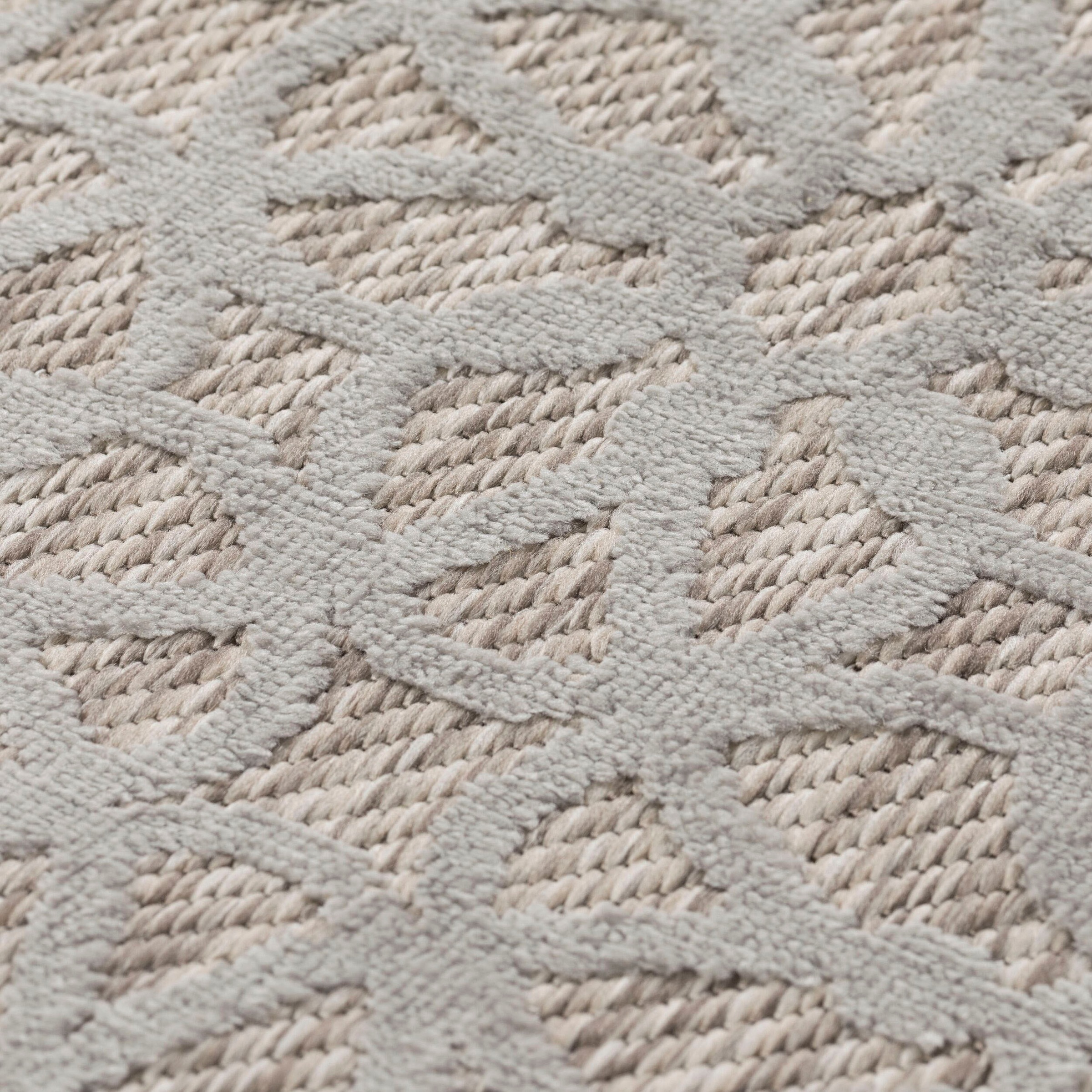 Teppich FLAIR RUGS "Argento", silber (silberfarben), B:80cm H:4mm L:150cm, Kunstfaser, Teppiche, Teppich, Geometrischer Innen- und Outdoor Teppich 2