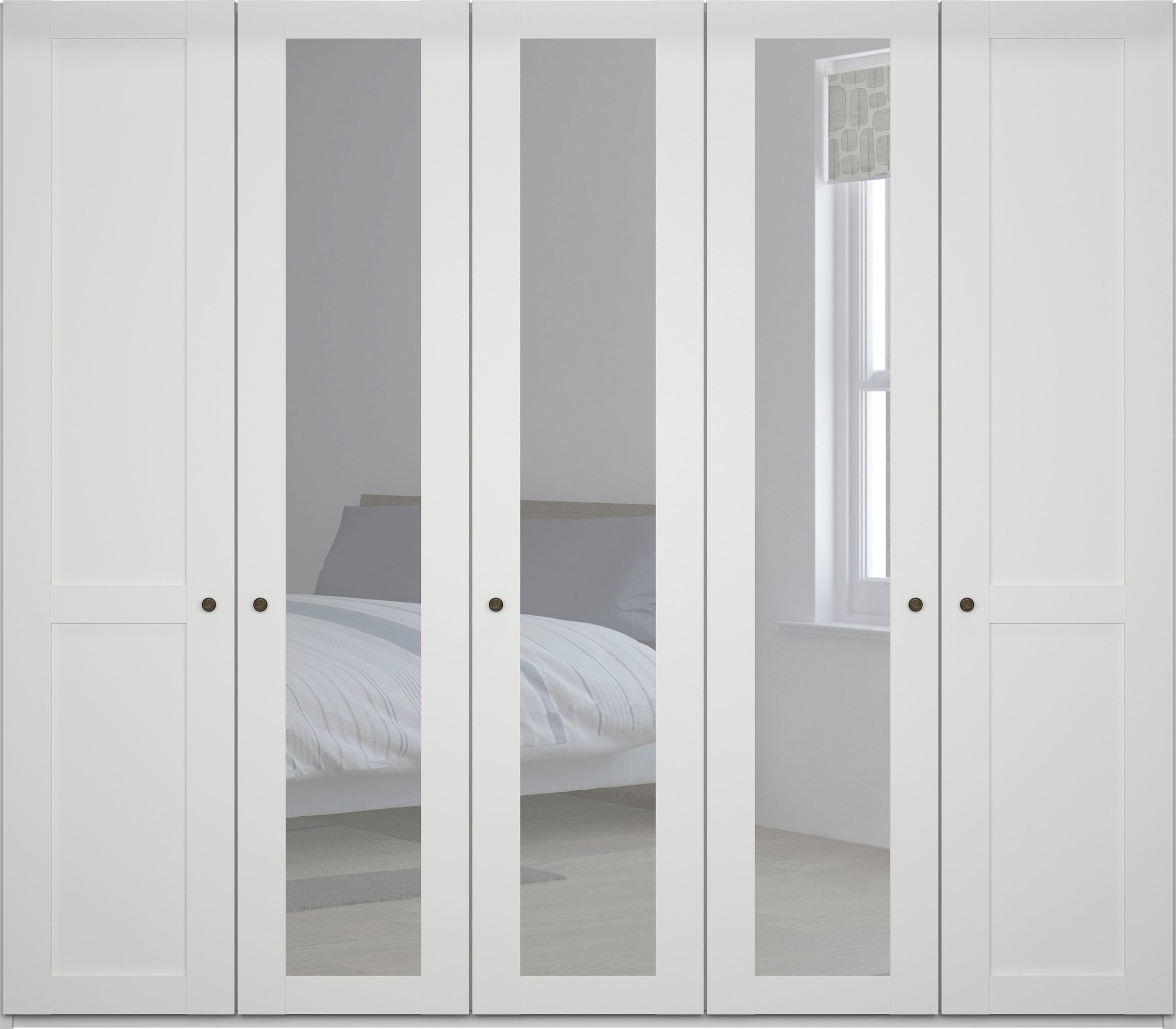 WIEMANN Drehtürenschrank »Göteborg, mit 95° Öffnungswinkel, Made in Germany«, inkl. Spiegel und Türendämpfung, moderner Landhausstil
