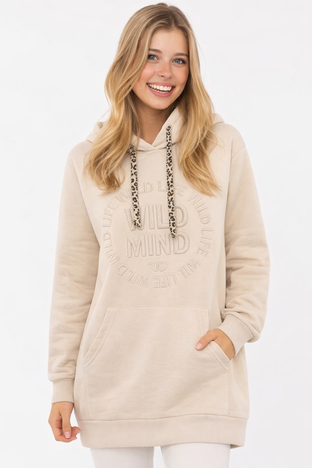 Zwillingsherz Sweatkleid ""Wild Vibes"" Kängurutasche praktische Fronttasch günstig online kaufen