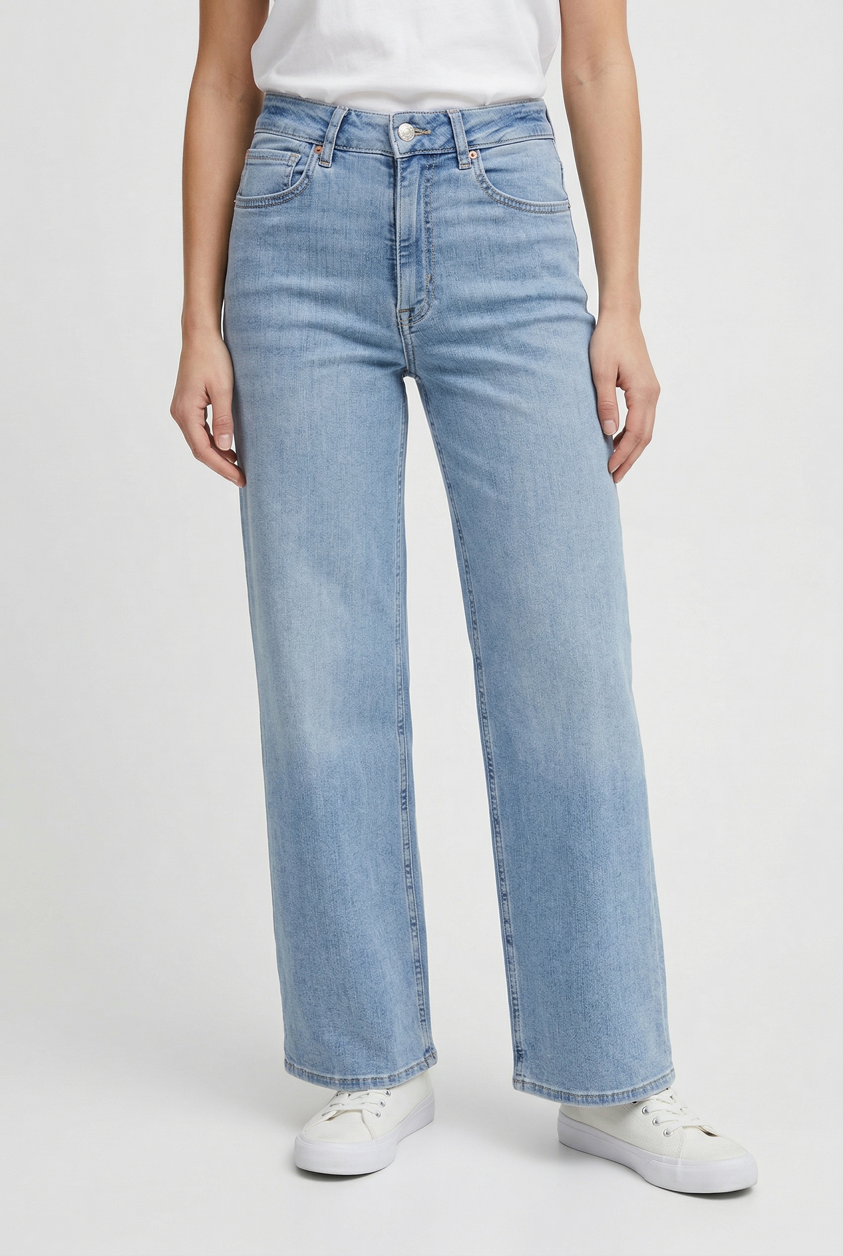 ONLY High-waist-Jeans "ONLMADISON BLUSH HW CP WD DNM CRO371NOOS" wide fit, knöchelfrei