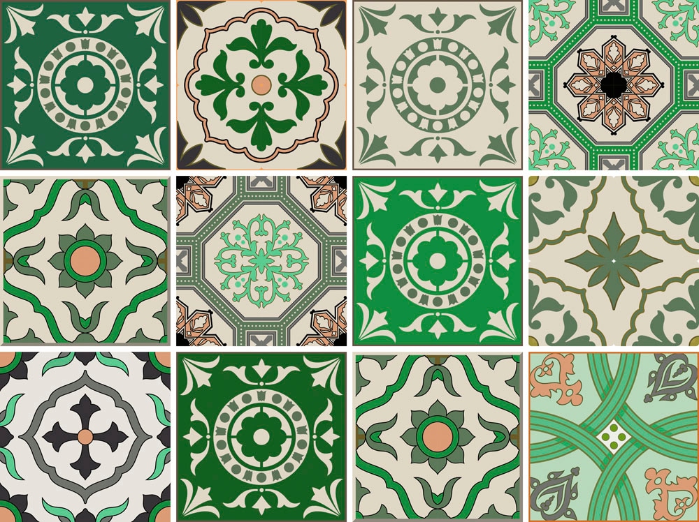 OTTO home Fliesenaufkleber "Ornamente" Stickerfliesen, selbstklebend, Sticker, 12er Set