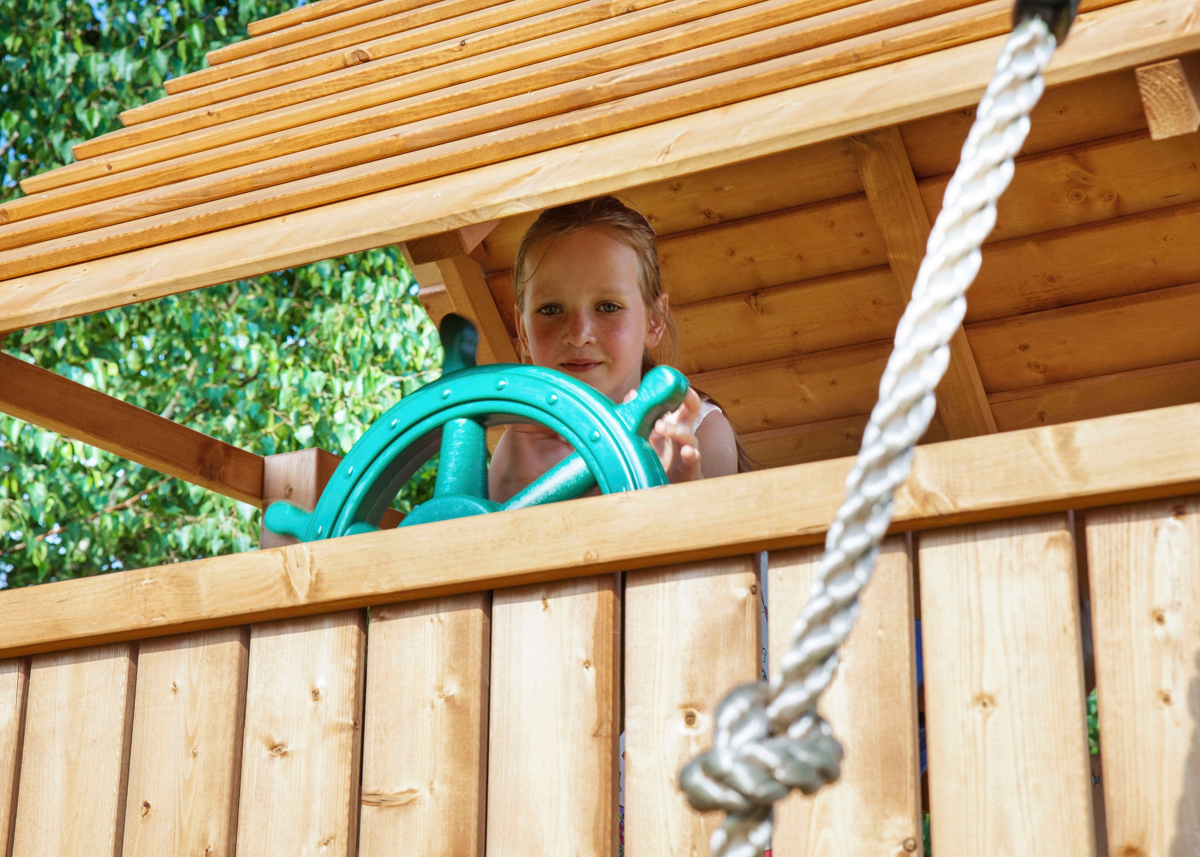 FUNGOO Spielturm »FORTRESS Move+«, mit Schaukel & Rutsche, Kletterwand
