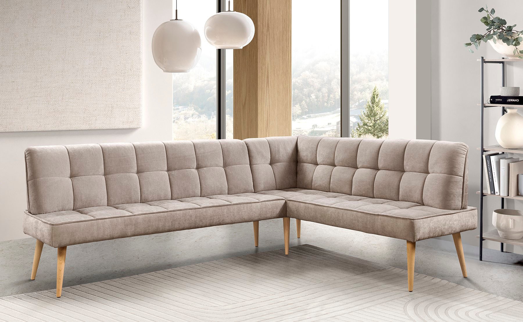 EXXPO SOFA FASHION Latte Corner Sofa Beige