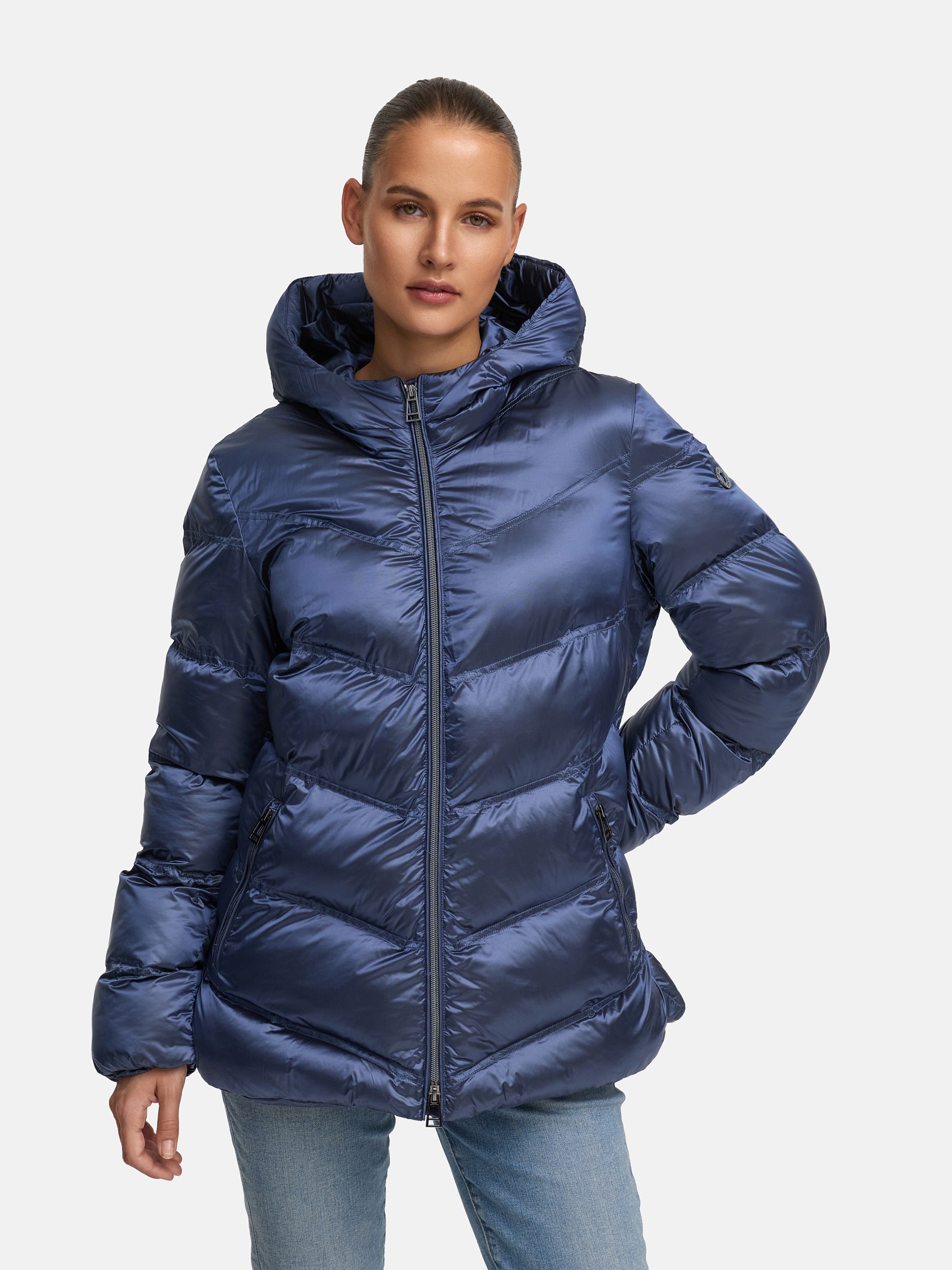 MANISA Winterjacke mit Kapuze mit Stehkragen, Kapuze und elastischem Ärmels günstig online kaufen