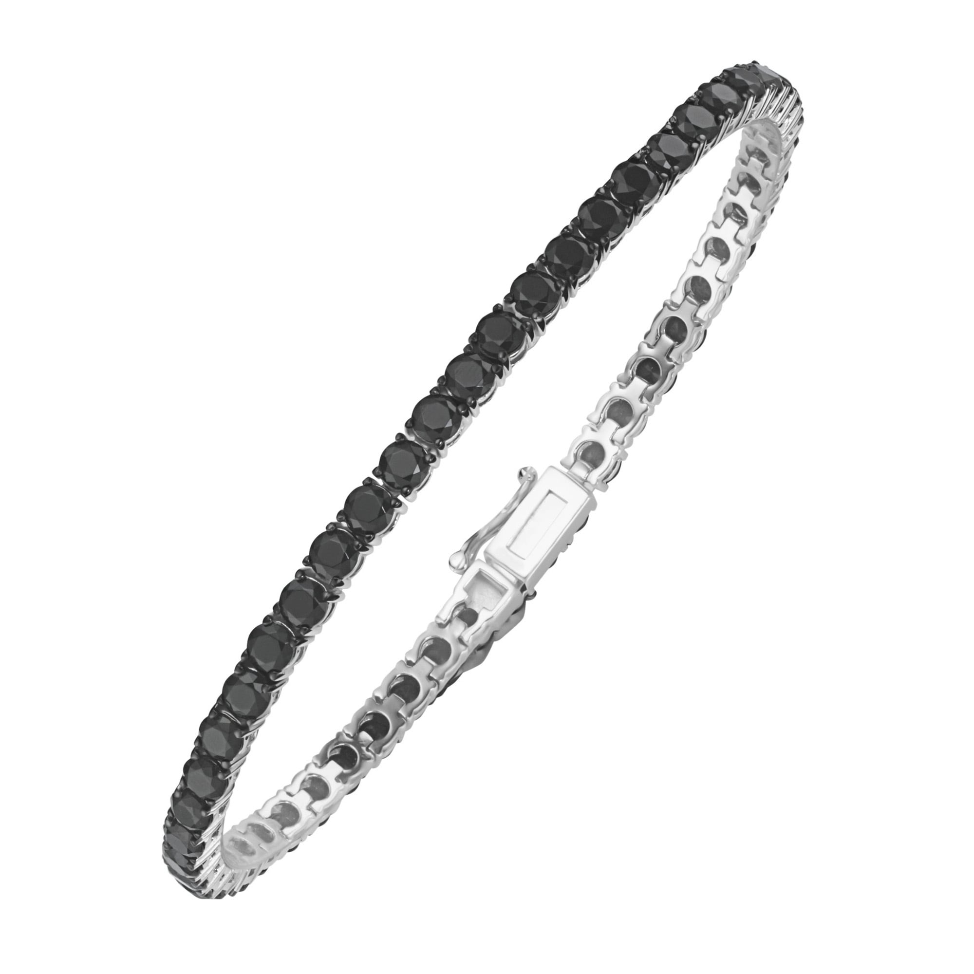 "Armband ""mit schwarzen Zirkonia, Silber 925"", schwarz, GIORGIO MARTELLO MILANO, Armbänder, Damen, 18,5cm, Silber 925 (Sterlingsilber), Armband"