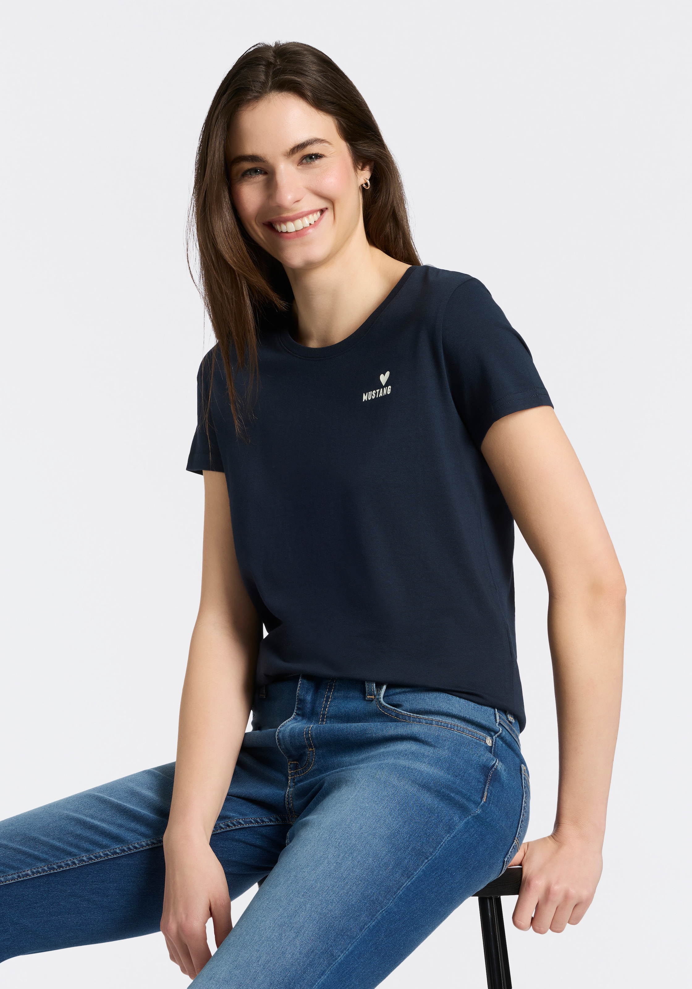 MUSTANG T-Shirt Trageangenehme Baumwollqualität günstig online kaufen