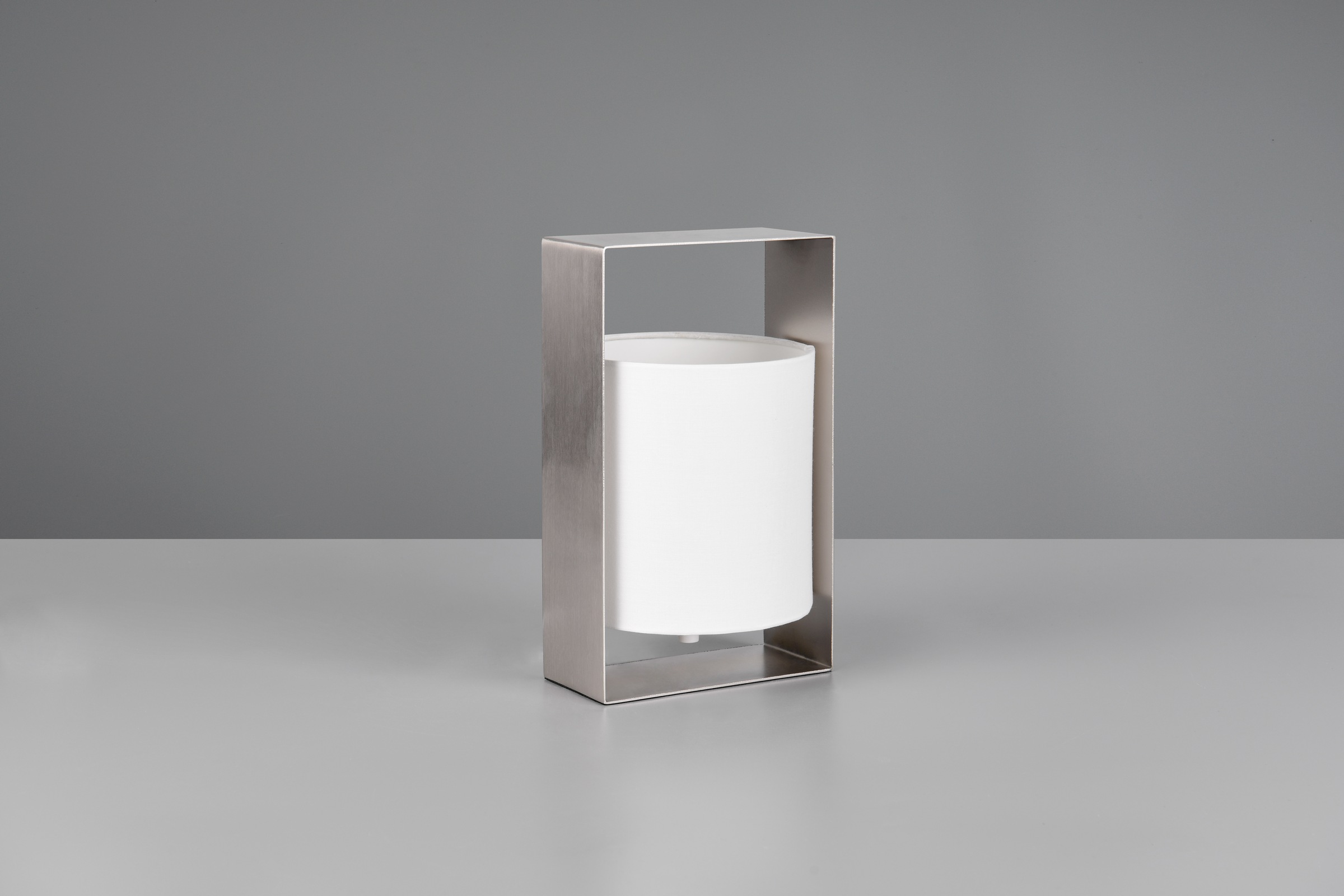 REALITY Leuchten Tischleuchte »PAIL, Tischlampe mit Schnurschalter, exkl 1x E27 max 10W, Stoffschirm«, 1 flammig, Leuchtmittel E27 | Leuchtmittel wechselbar, Design Tischleuchte Metallrahmen mit Stoffschirm, 16x27x15 cm (B/H/T)