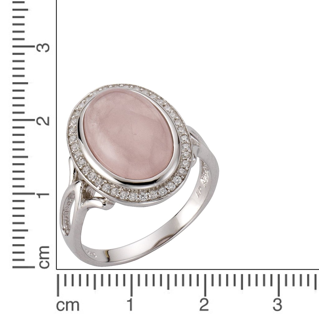 Zeeme Fingerring »925/- Sterling Silber Rosenquarz«