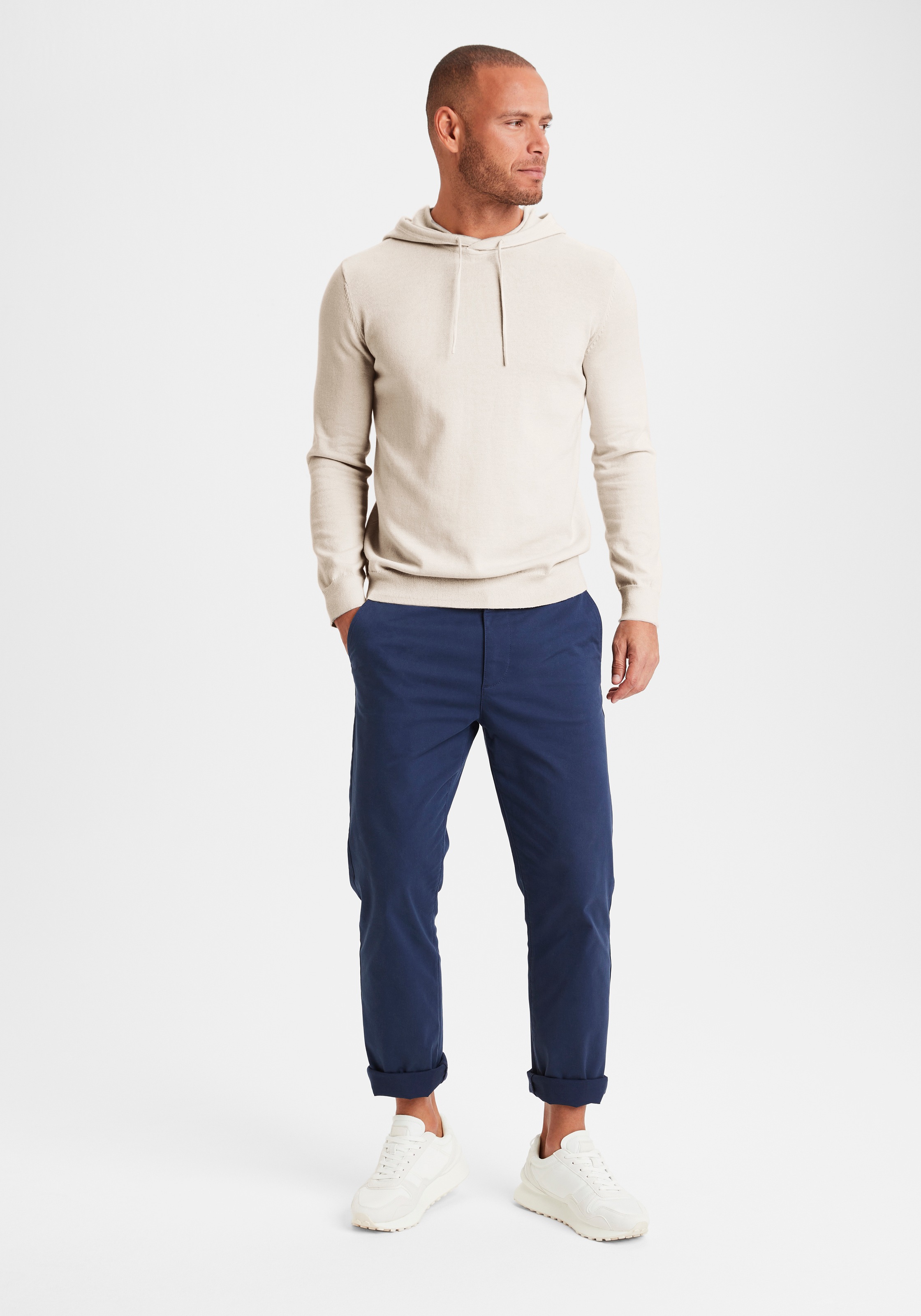 H.I.S Hoodie », Strickpullover mit Kapuze«, Feinstrick aus pflegeleichter Baumwollmischung
