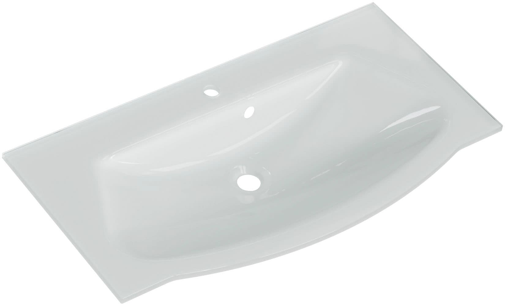 Saphir Waschtisch »Serie 4005 Glas-Waschtisch mit Unterschrank, 92 cm breit«, Waschplatz mit 2 Schubladen, Badmöbel-Set mit Waschtisch