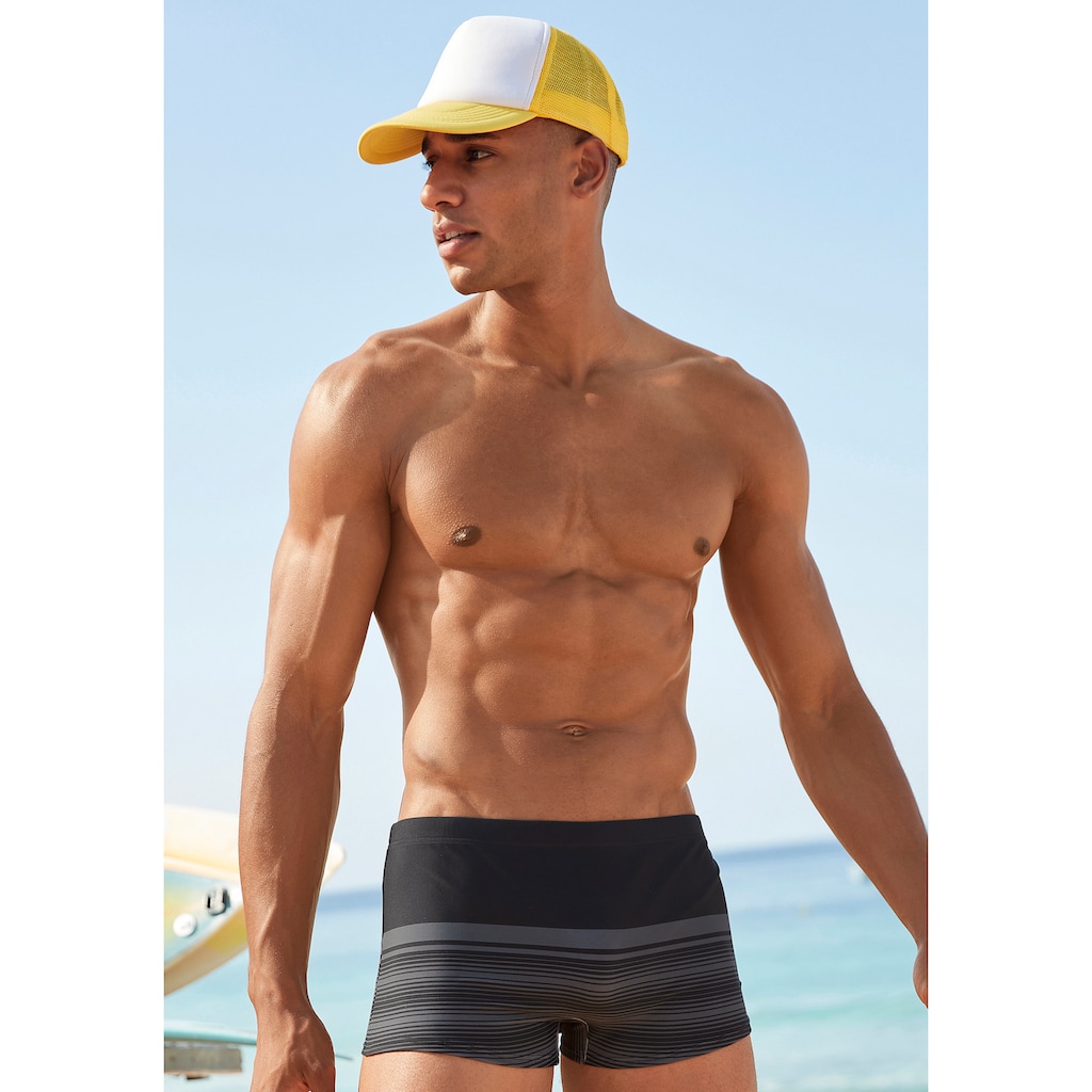 Venice Beach Boxer-Badehose, im Streifendesign