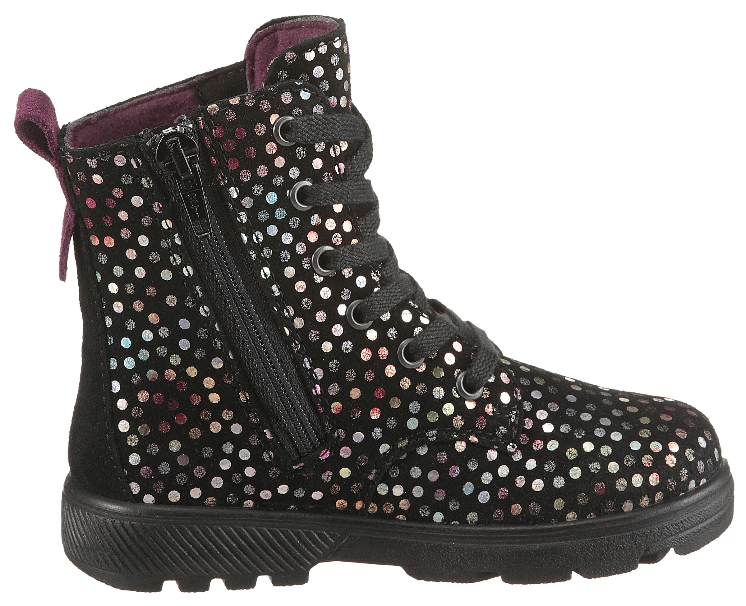 Ricosta Schnürboots »Anni WMS: normal«, Glitzerschuh mit TEX-Ausstattung, Größenschablone zum Download