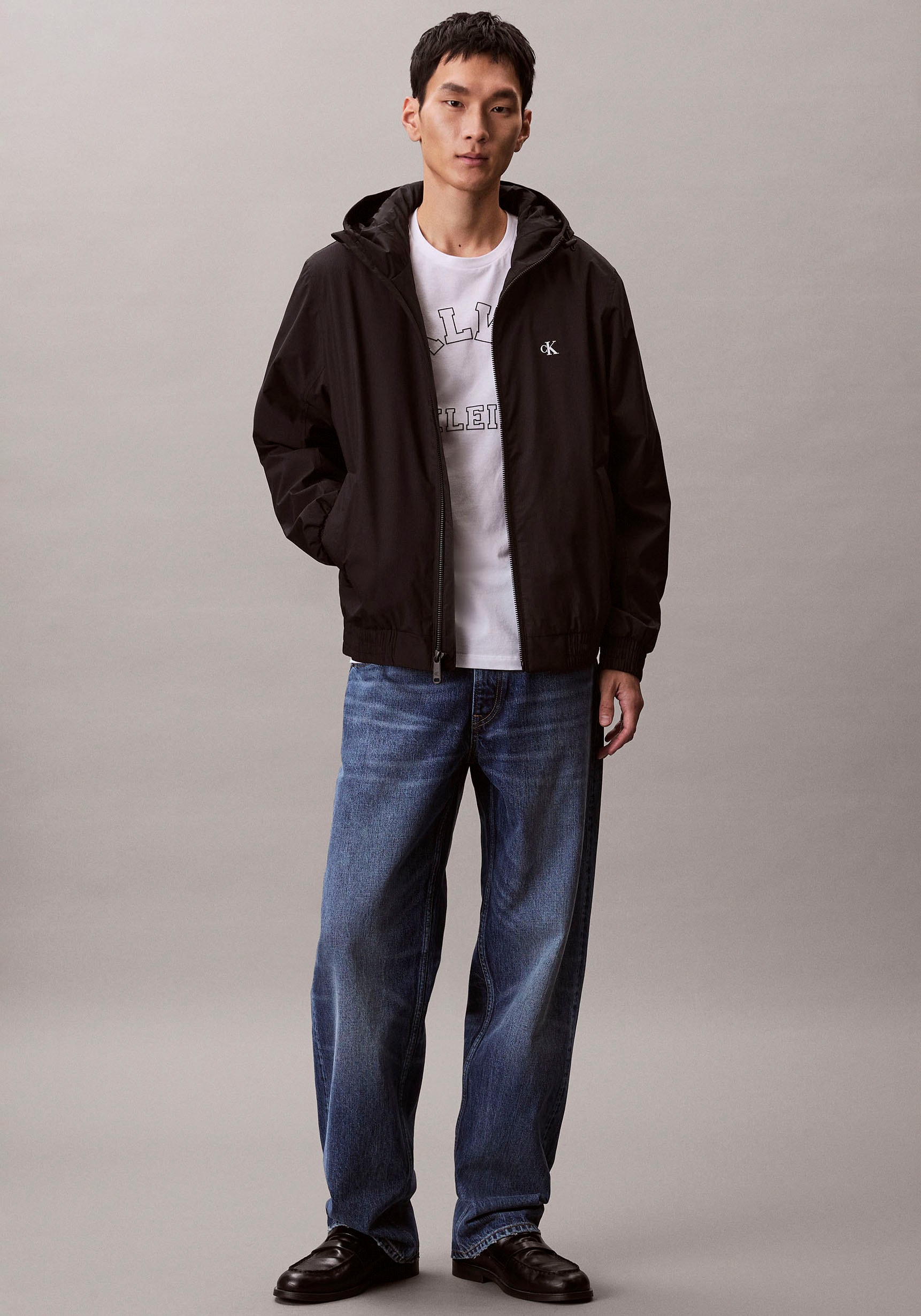 Calvin Klein Jeans Blouson mit Kapuze Regular Fit, verstellbare Kapuze