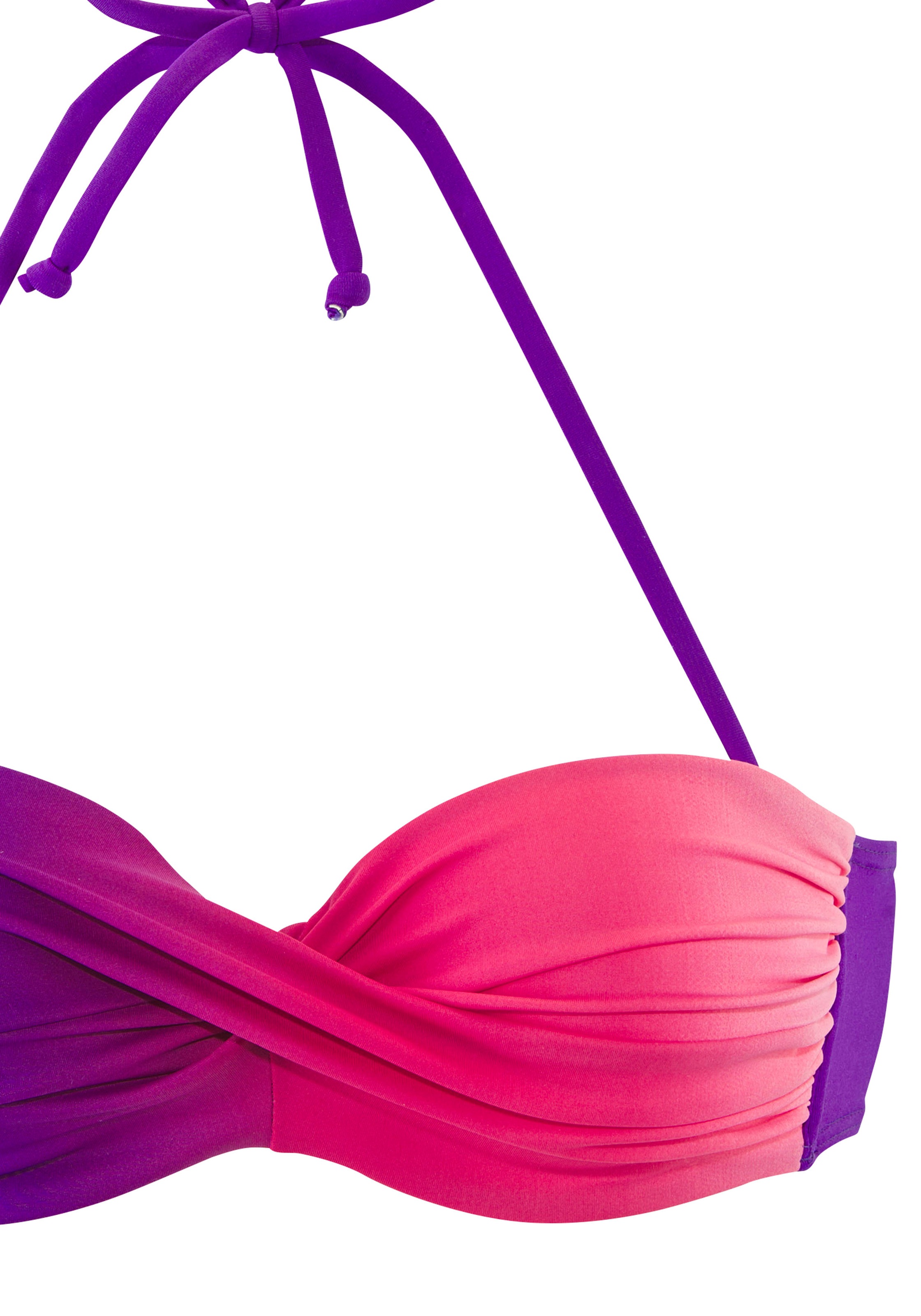 LASCANA Bandeau Underwire Bikini Set Purple/Pink Size 36 3
