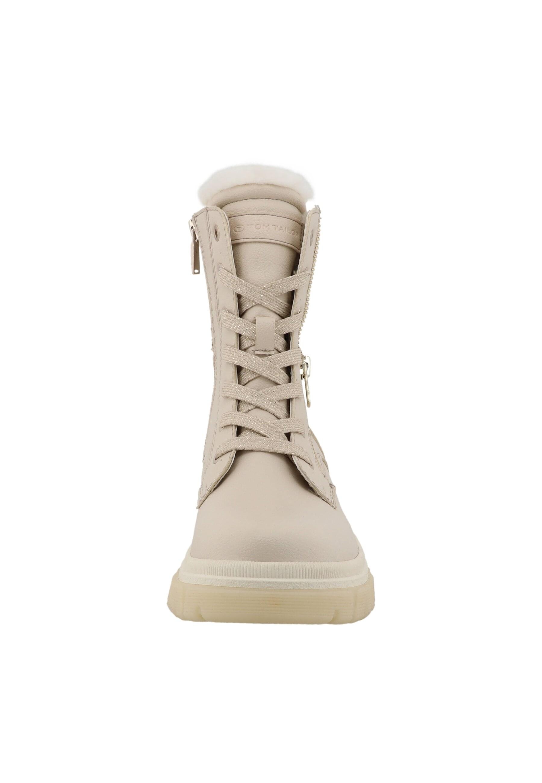 Stiefel TOM TAILOR "Tom Tailor Winter Boots", Damen, Gr. 39, beige, Polyurethan, Schuhe Stiefel