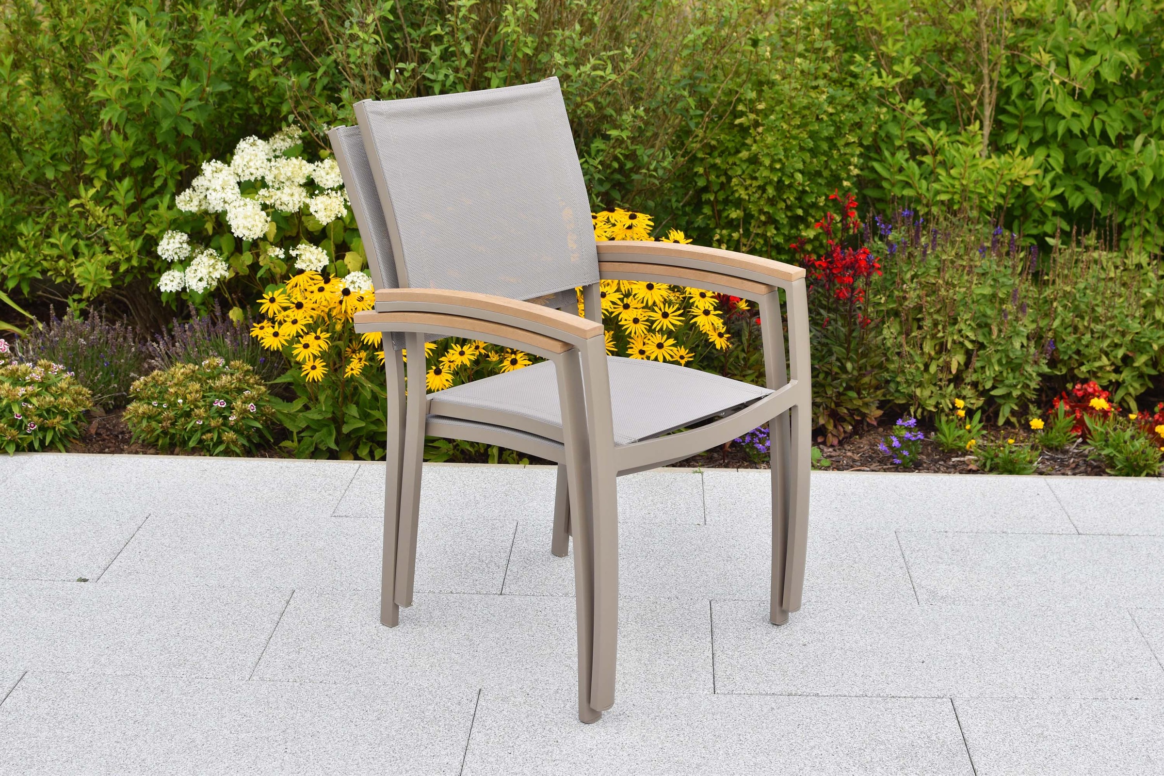 MERXX Gartensessel »Piemont« Set, 2 Stk. tlg. Armlehnen und Applikationen aus Kunststoff