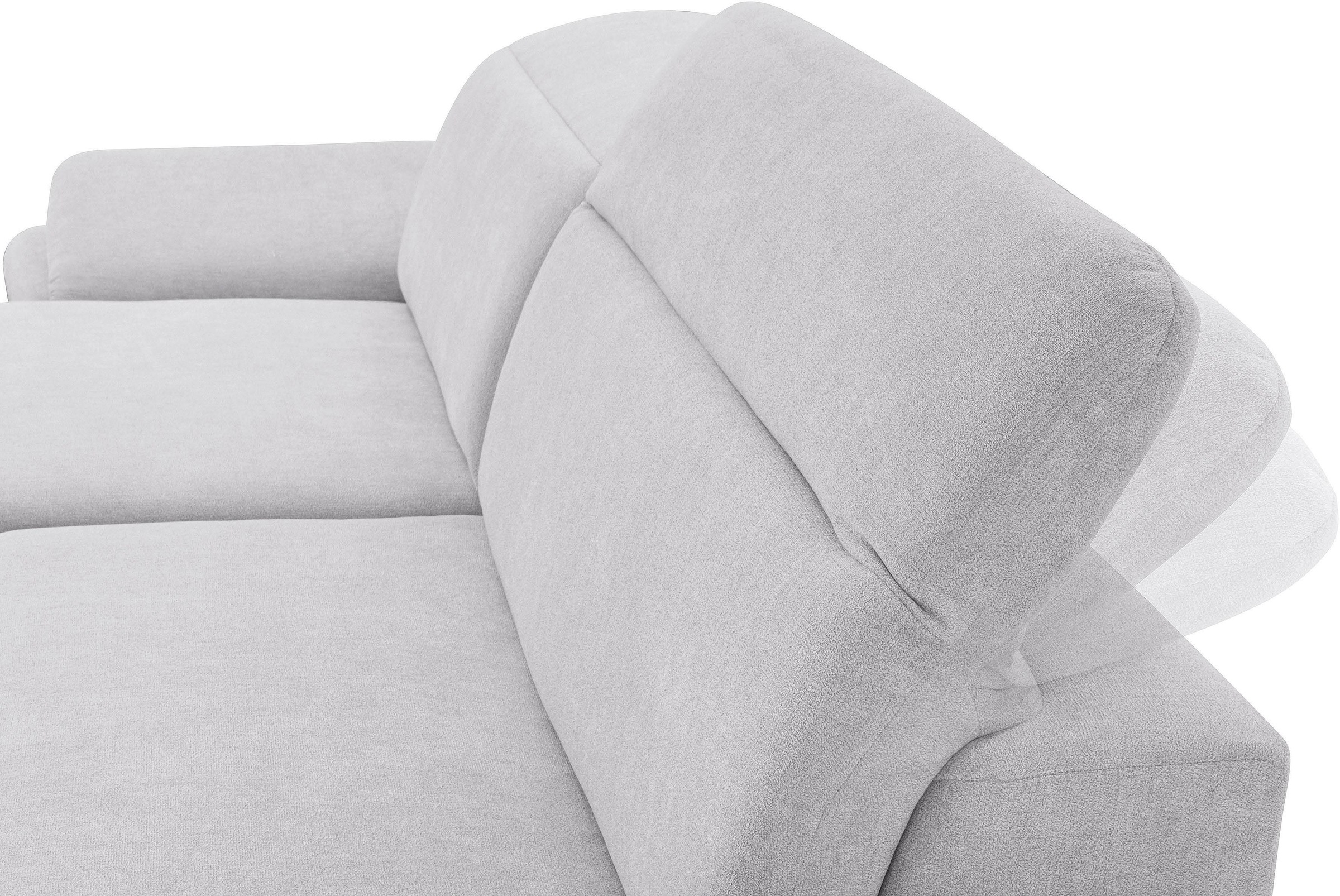 Exxpo - sofa fashion Kampinė sofa »Kyoto ir Kopfteil- ir Armteilverstellung hoher Sitzkomfort« patogi su miegojimo funkcija ir Dėžutė patalynei Kokybiškas Bezüge L-Form