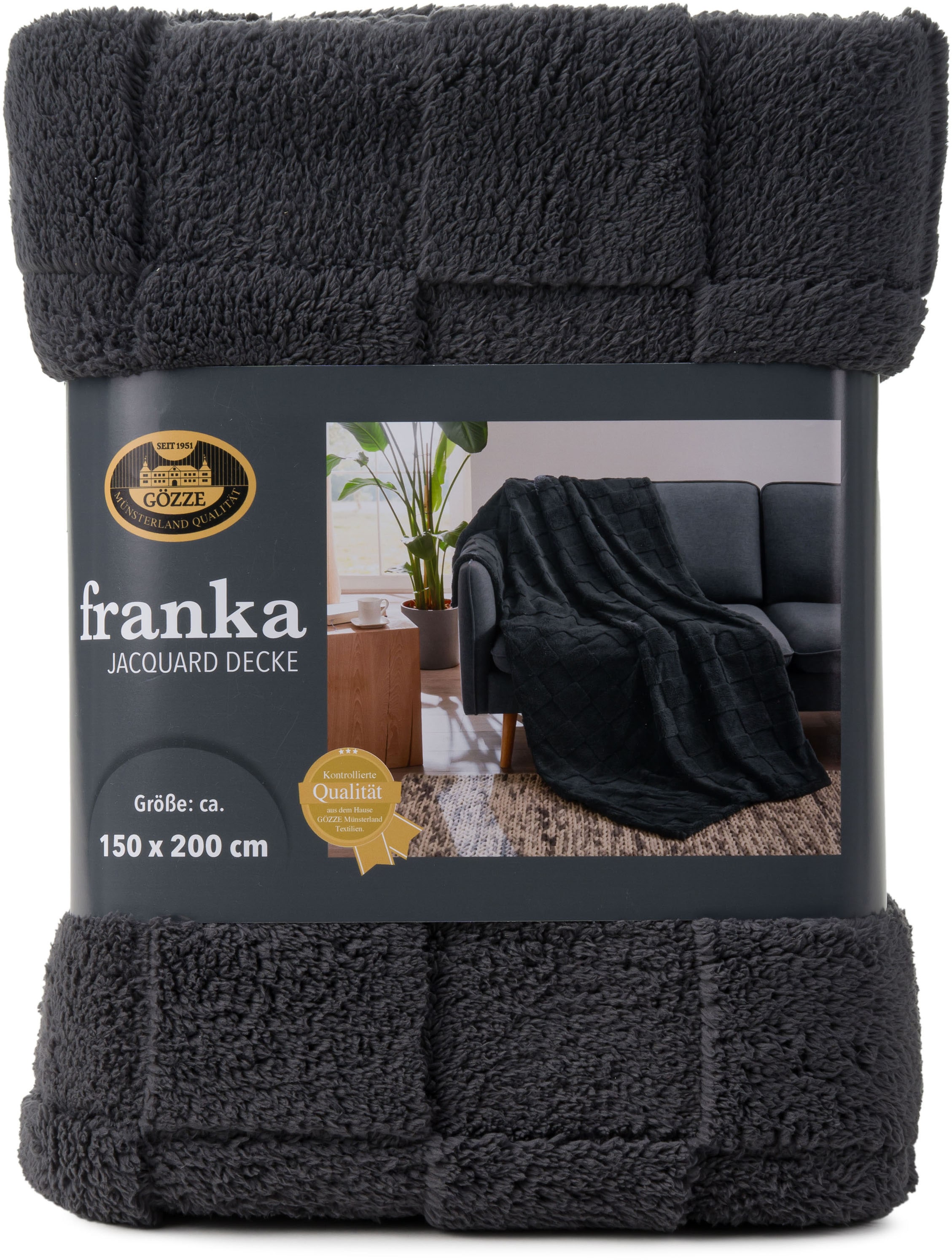 Gözze Wohndecke »FRANKA Jacquarddecke« im modernen Design, aus 100 % Polyester Mikrofaser, rundum gesäumt