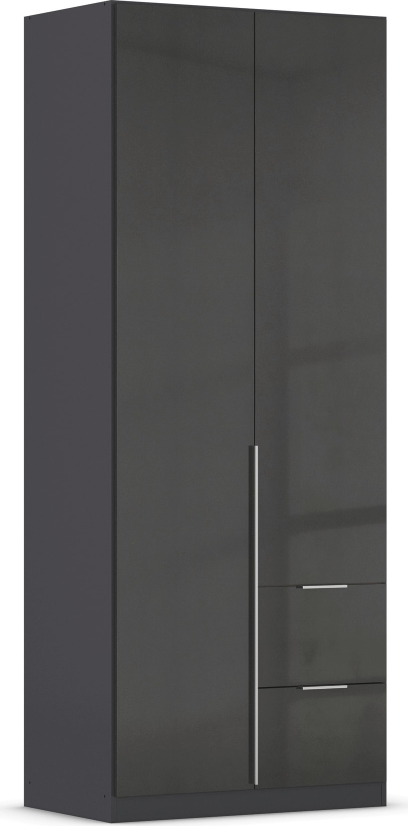 OTTO home Drehtürenschrank "Kleiderschrank Schrank Garderobe AGORDO mit Dekor- oder Hochglanzfront" in zwei Griff-Farben, Breite 91 cm, mit Außenschubkästen, Serie in 7 Breiten und 2 Höhen MADE IN GERMANY