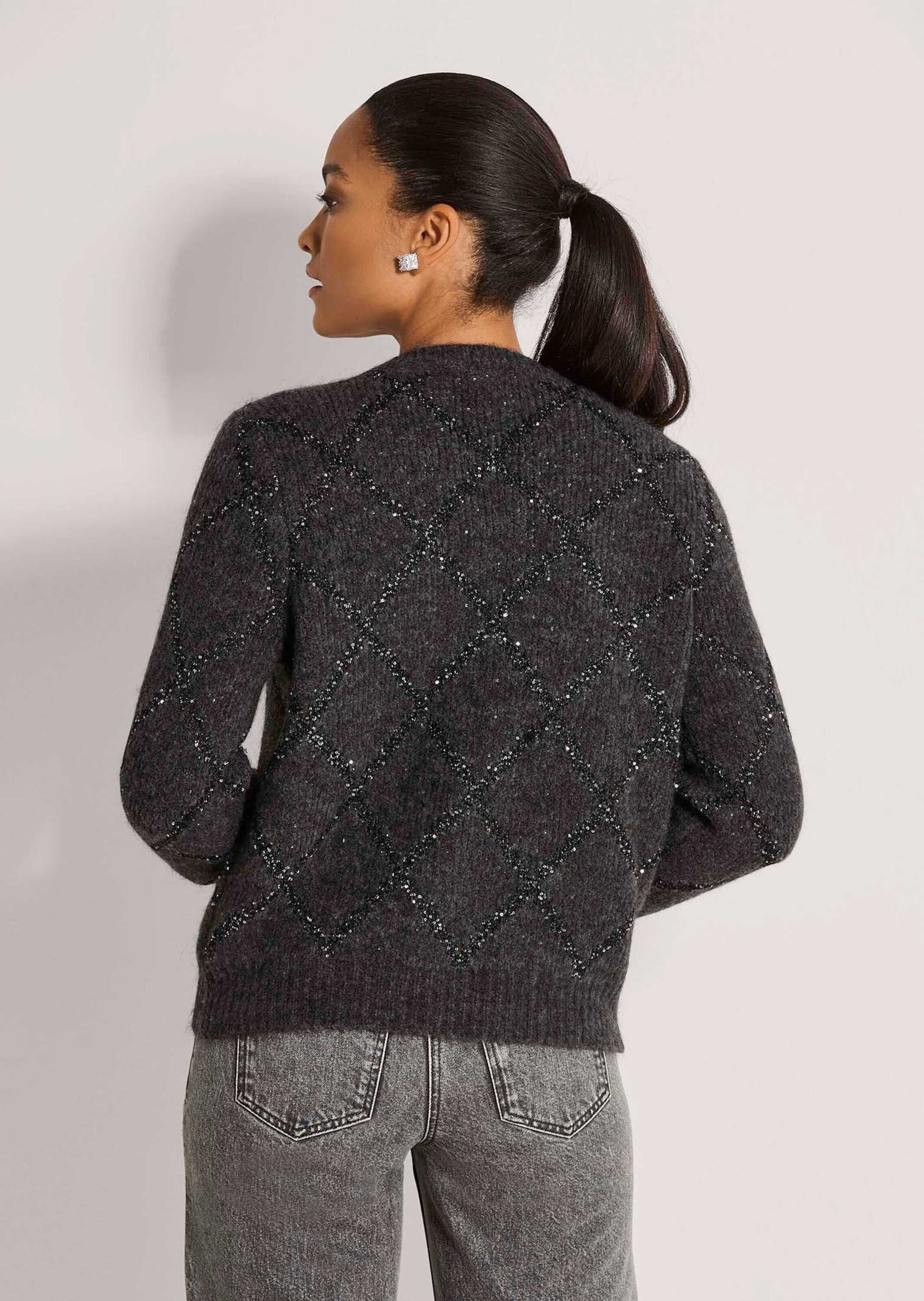 MADELEINE Strickjacke »Strickjacke Rauten-Cardigan mit Pailletten«