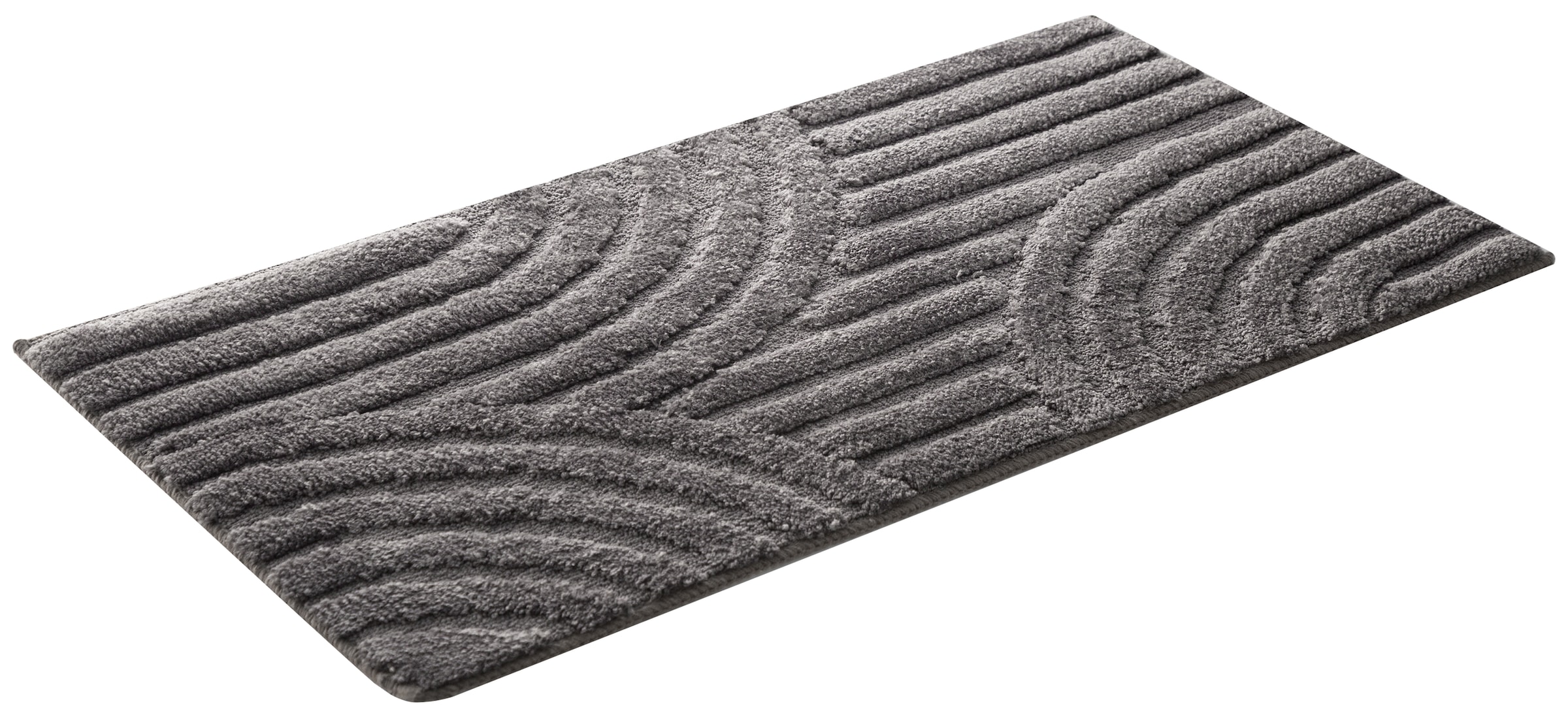 my home Badematte »Regona Scandi, Badvorleger, Badezimmer Teppich, Duschvorleger«, strapazierfähig, Badteppich, Uni Farben, Hoch-Tief-Effekt, modernes Muster