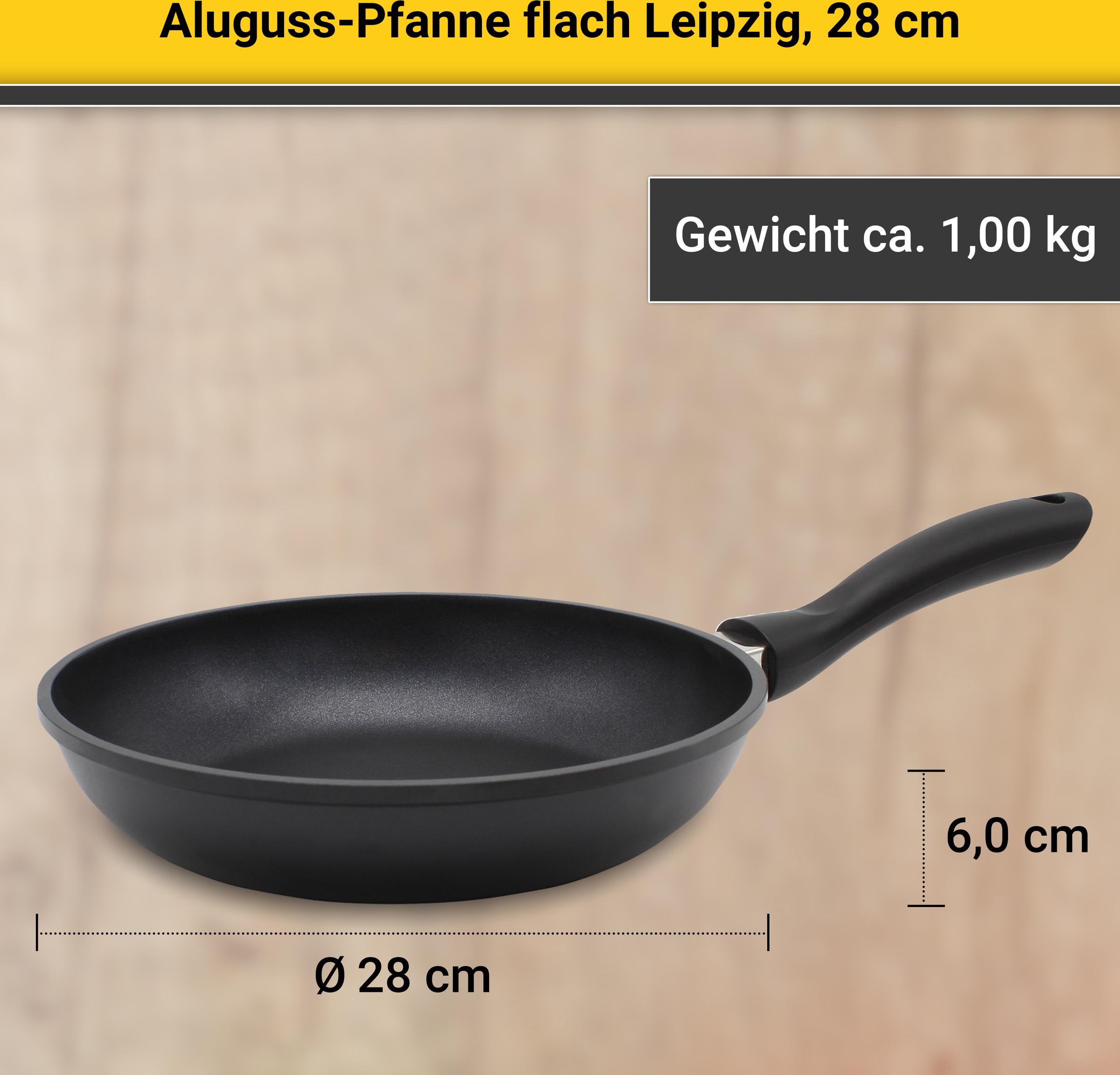 Krüger Bratpfanne »Leipzig«, Aluminiumguss, hochwertige  Antihaft-Versiegelung bestellen | BAUR | Steakpfannen