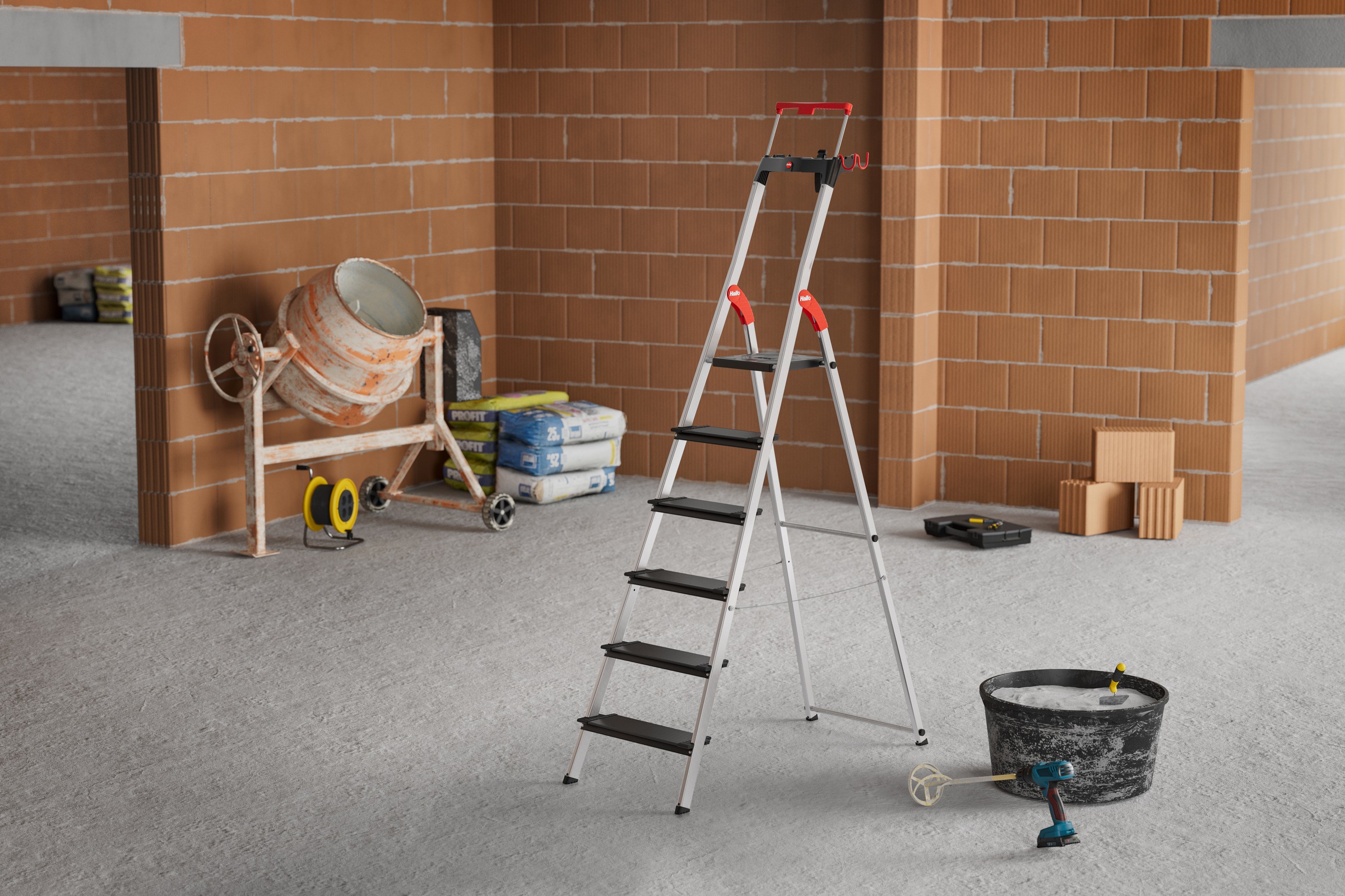 Hailo Stehleiter »L100 TopLine« Alu-Sicherheits-Stehleiter  6 Stufen