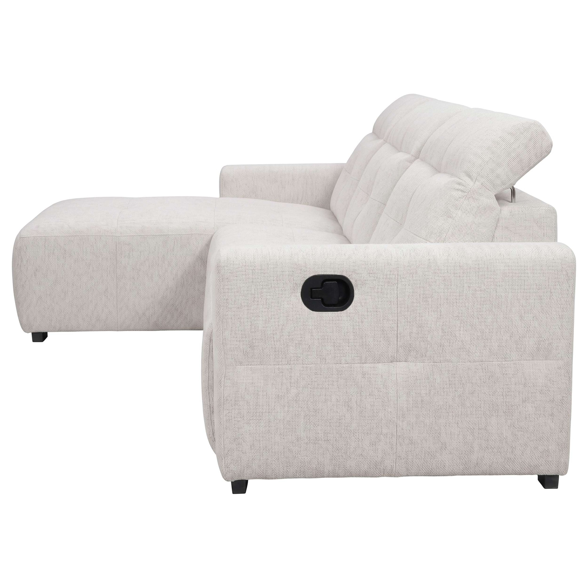 OTTO home Ecksofa »CAARLA Webstoff, L-Form, 261 cm, man. o. elektr. Relaxfunktion (USB)« mit USB-A und USB-C bei elektrischer Ausführung, Kopfteilverstellung
